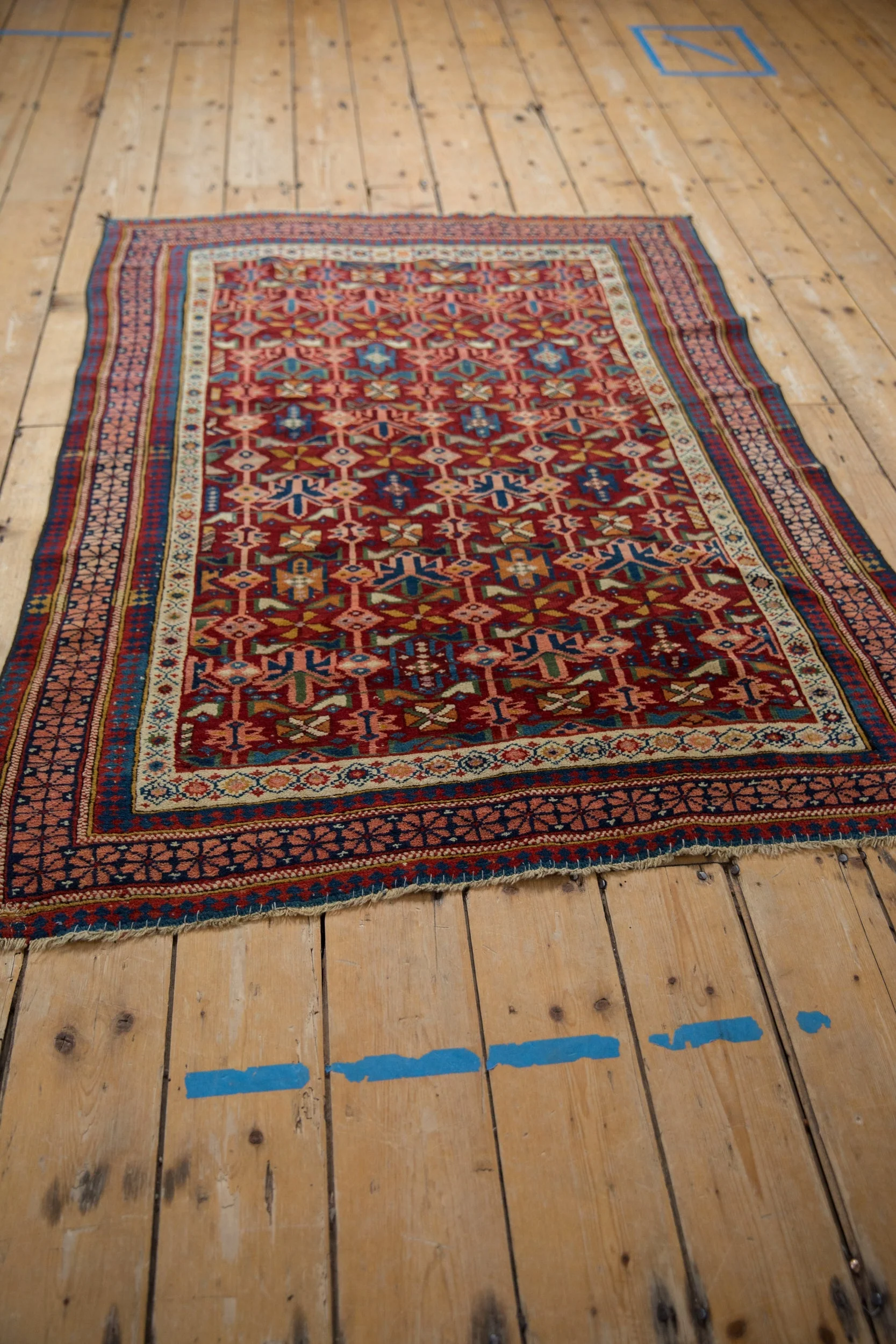 4x5 Antique Caucasian Square Rug - Image 6