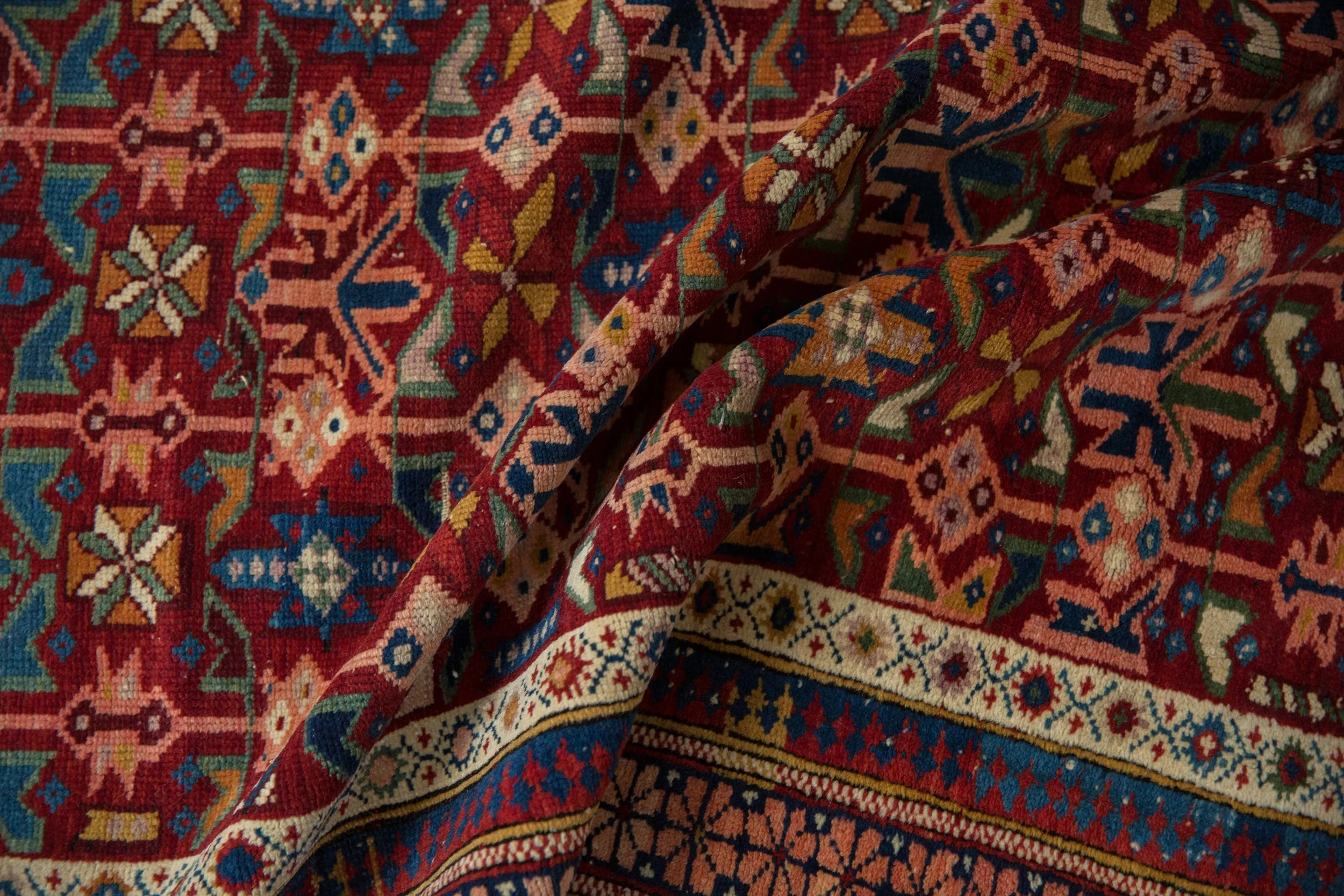 4x5 Antique Caucasian Square Rug - Image 8