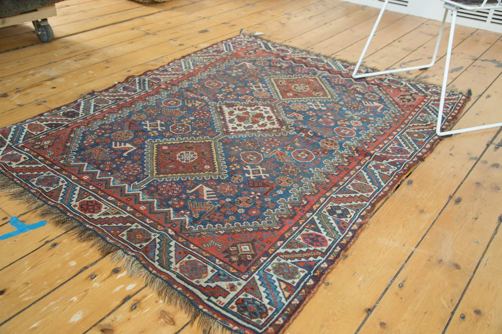 4x5 Antique Qashqai Square Rug - Image 3