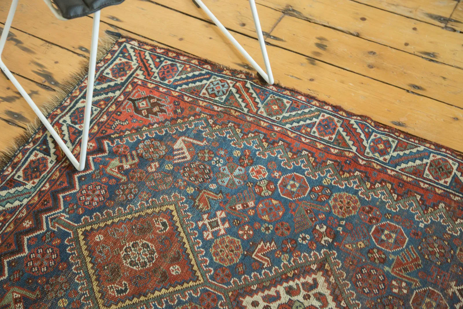 4x5 Antique Qashqai Square Rug - Image 5