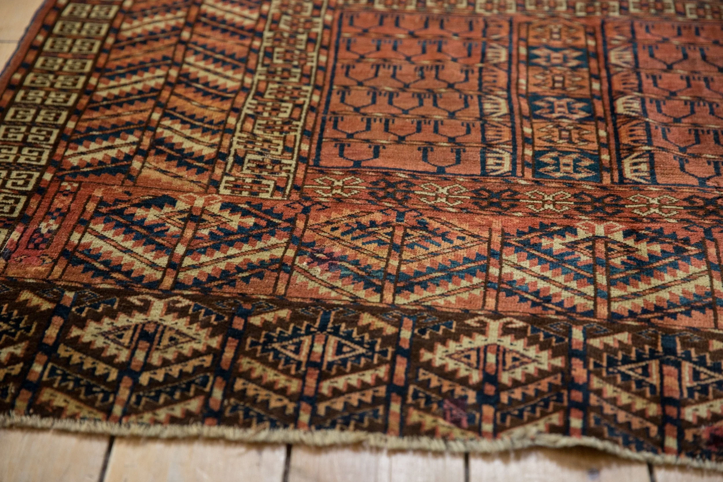 4x5 Antique Turkmen Square Rug - Image 4