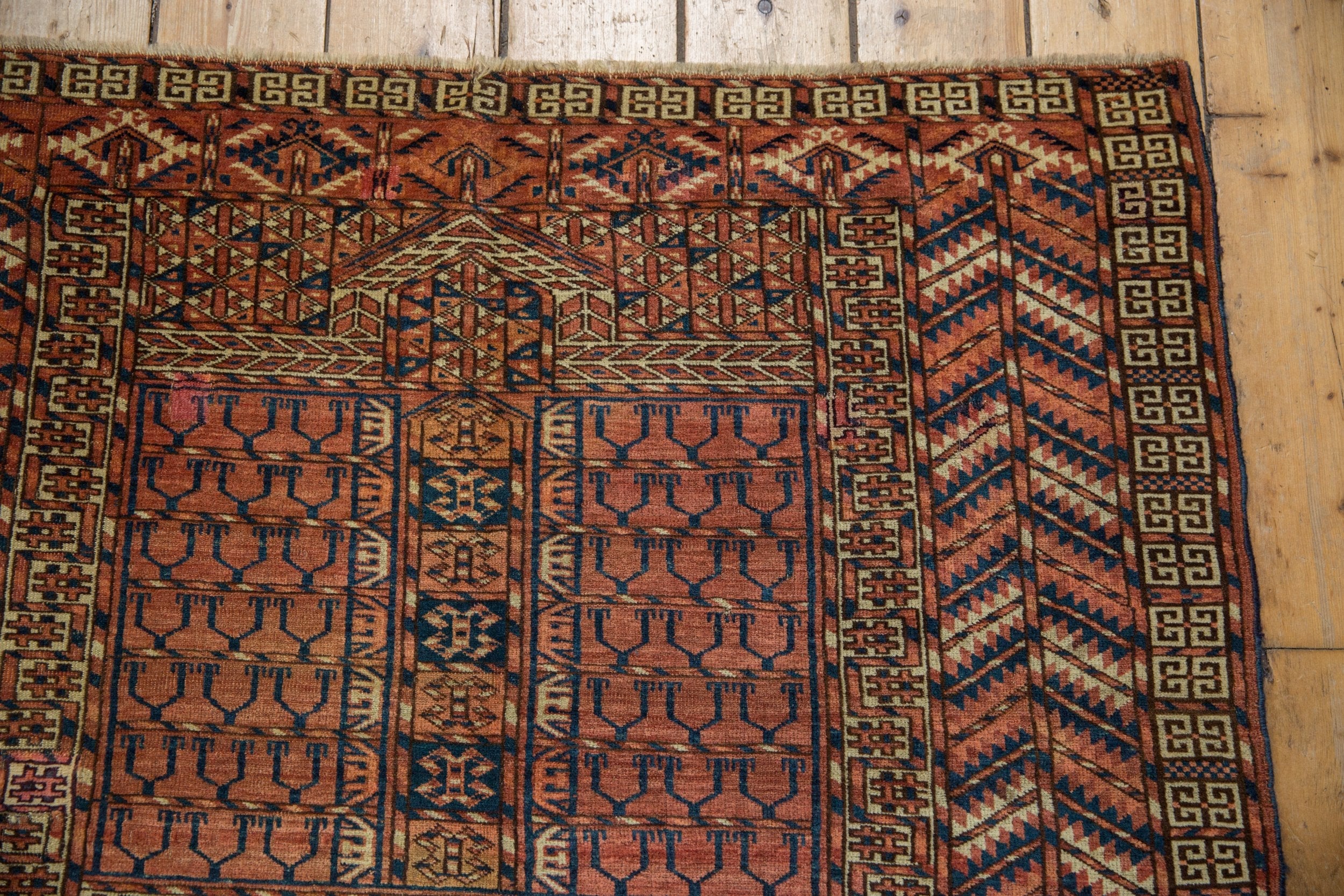 4x5 Antique Turkmen Square Rug - Image 5