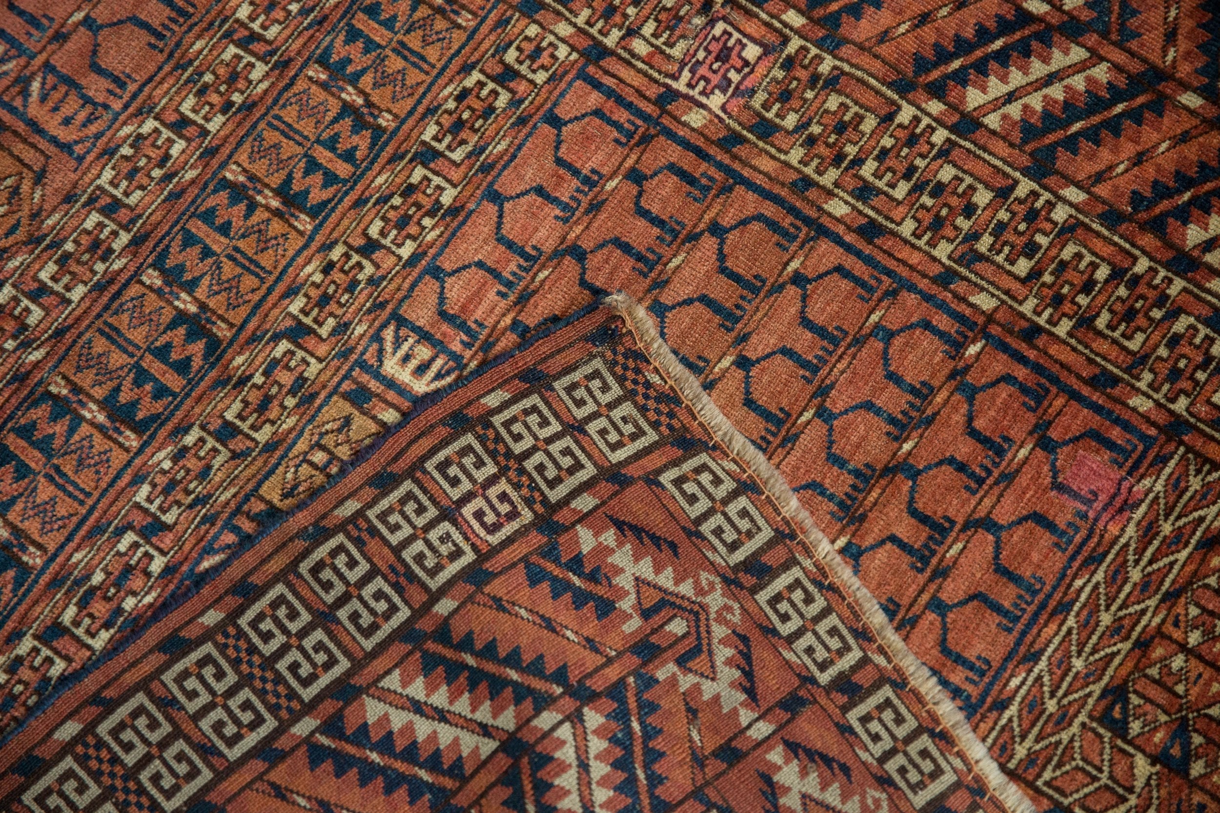 4x5 Antique Turkmen Square Rug - Image 9