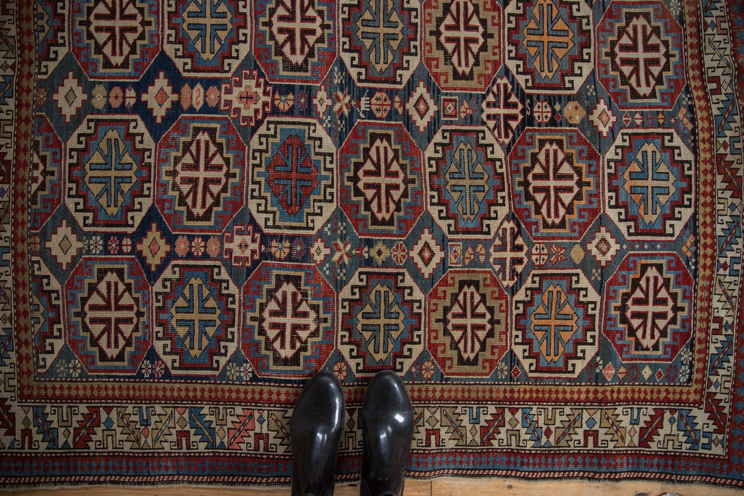 4x5 Vintage Caucasian Square Rug - Image 2