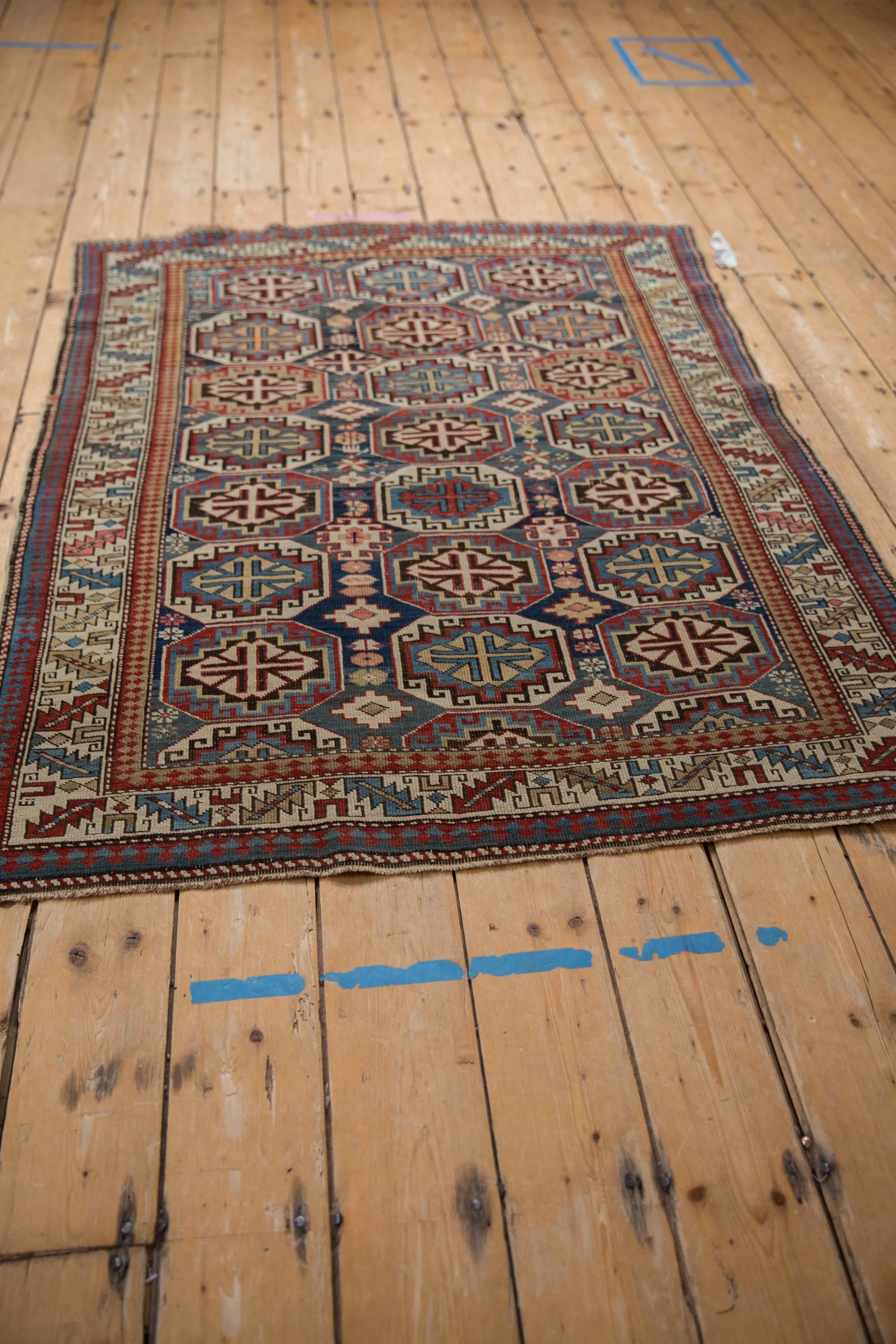 4x5 Vintage Caucasian Square Rug - Image 7