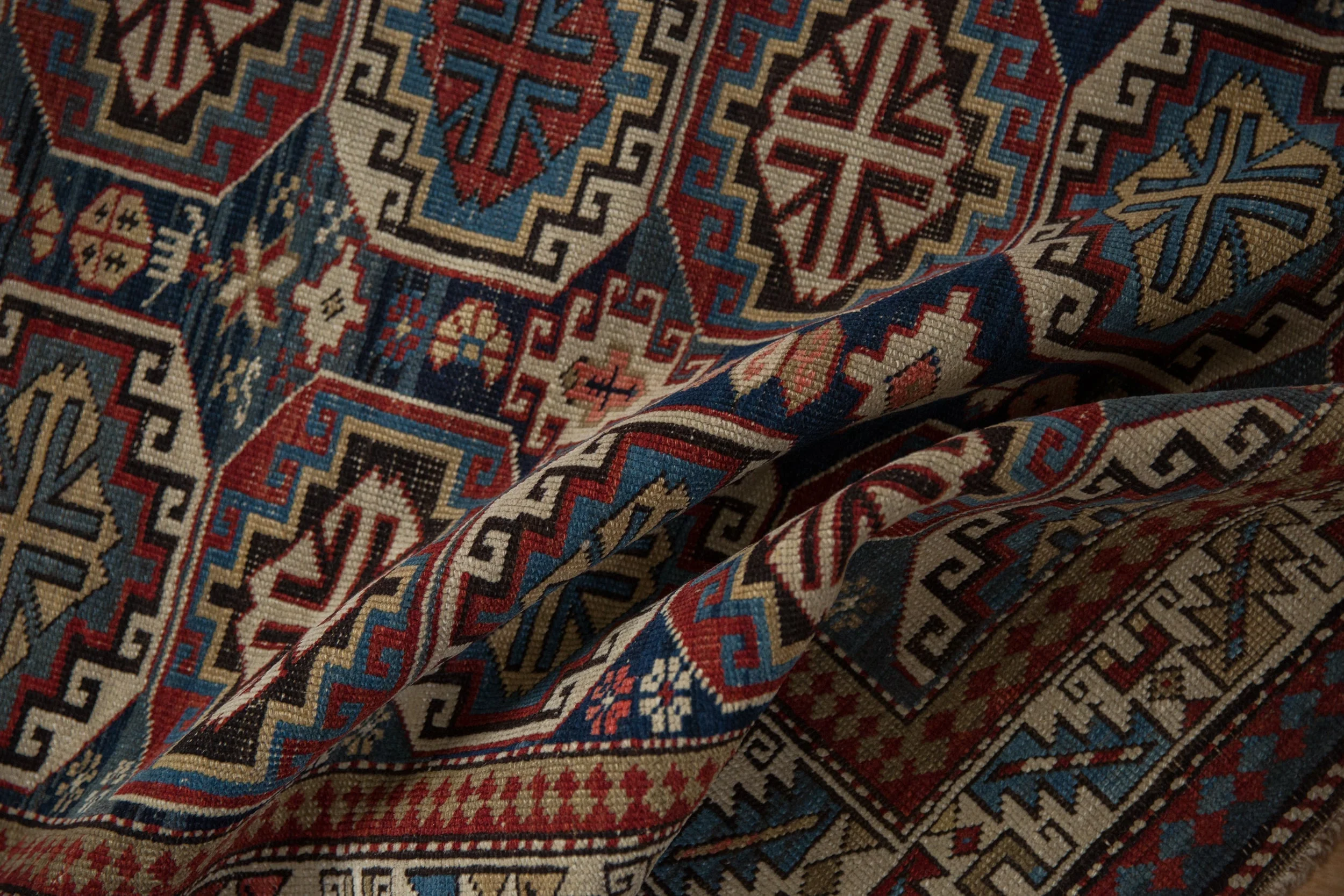 4x5 Vintage Caucasian Square Rug - Image 9