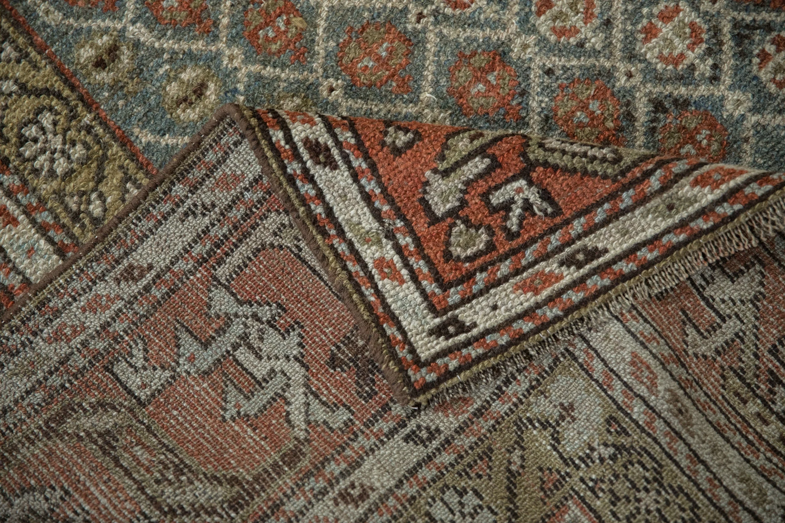 4x5 Vintage Distressed Kurd Square Rug - Image 10
