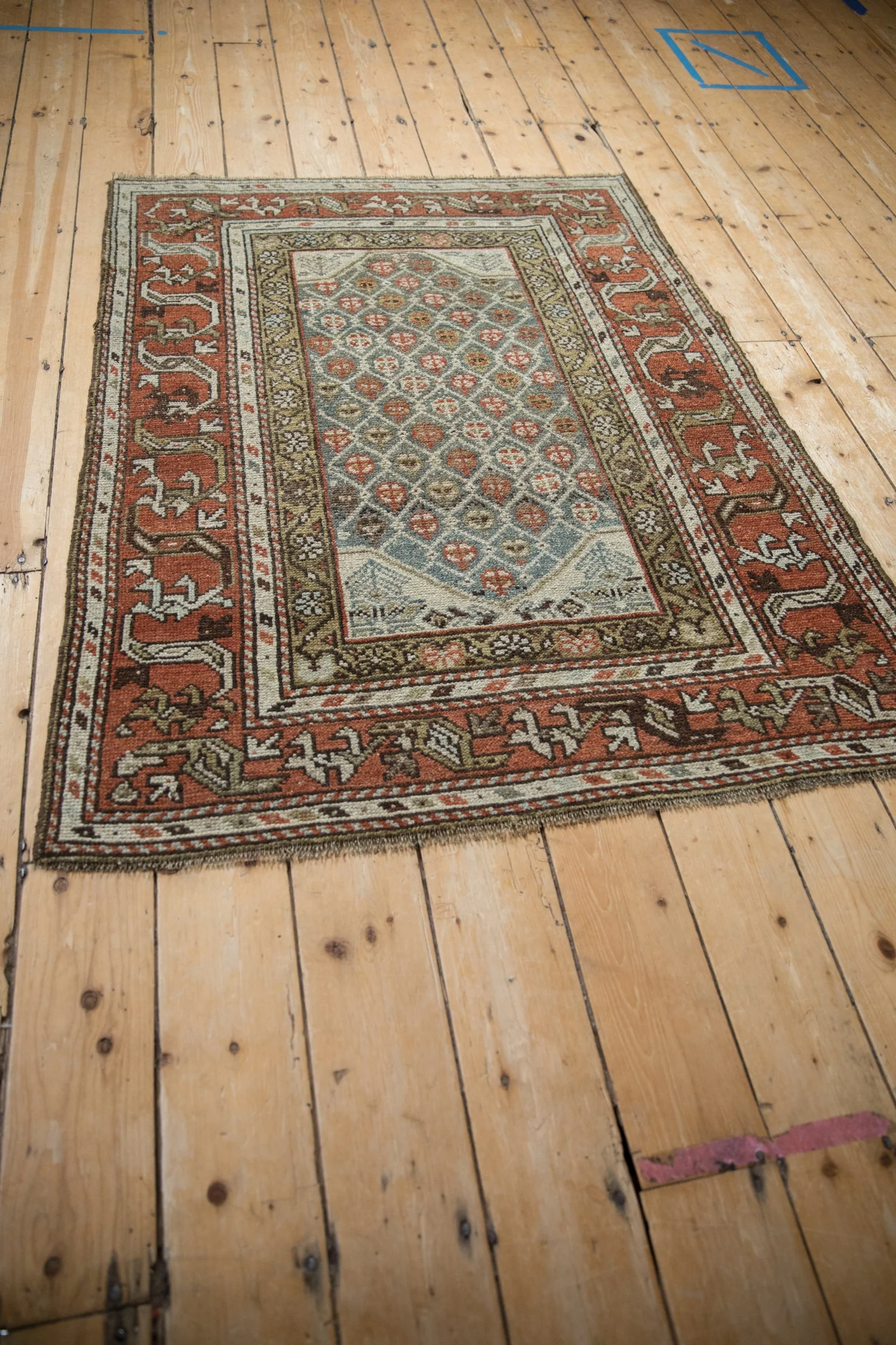 4x5 Vintage Distressed Kurd Square Rug - Image 7
