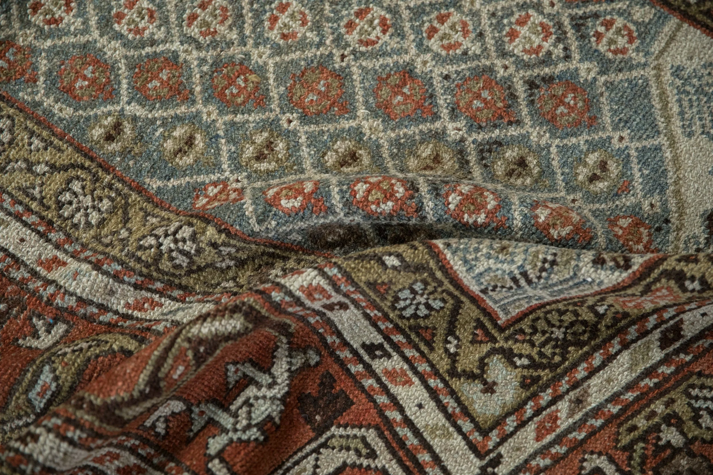 4x5 Vintage Distressed Kurd Square Rug - Image 9