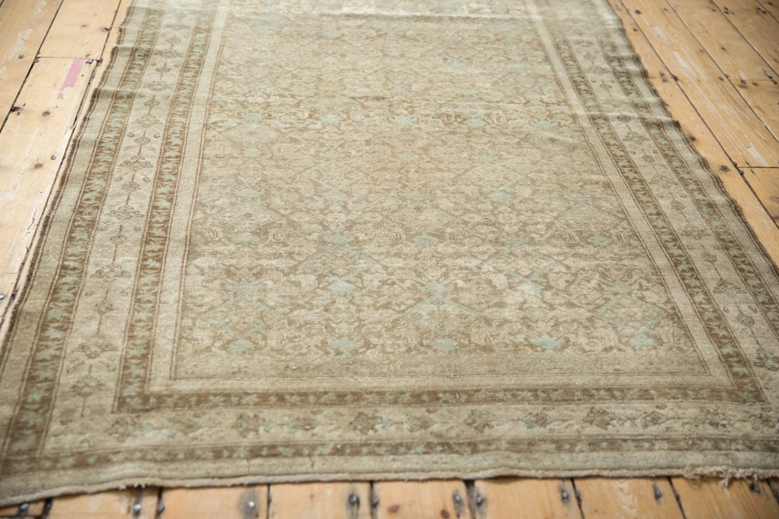 4x6.5 Antique Distressed Malayer Rug - Image 6