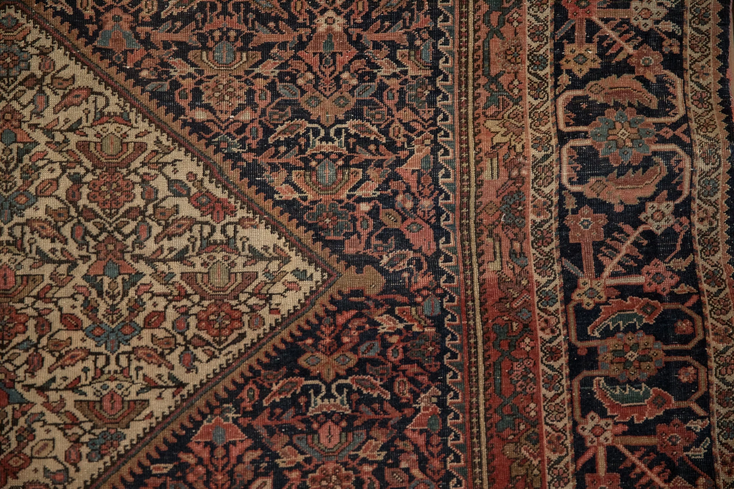4x6.5 Antique Farahan Sarouk Rug - Image 6