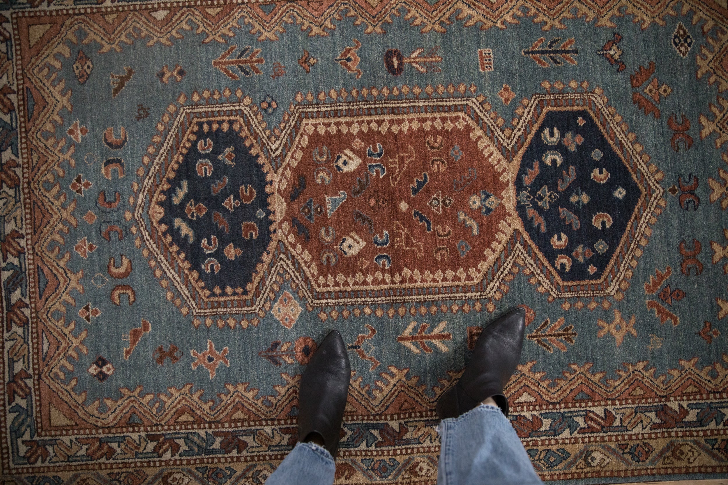 4x6.5 Vintage Armenian Hamadan Design Rug - Image 2