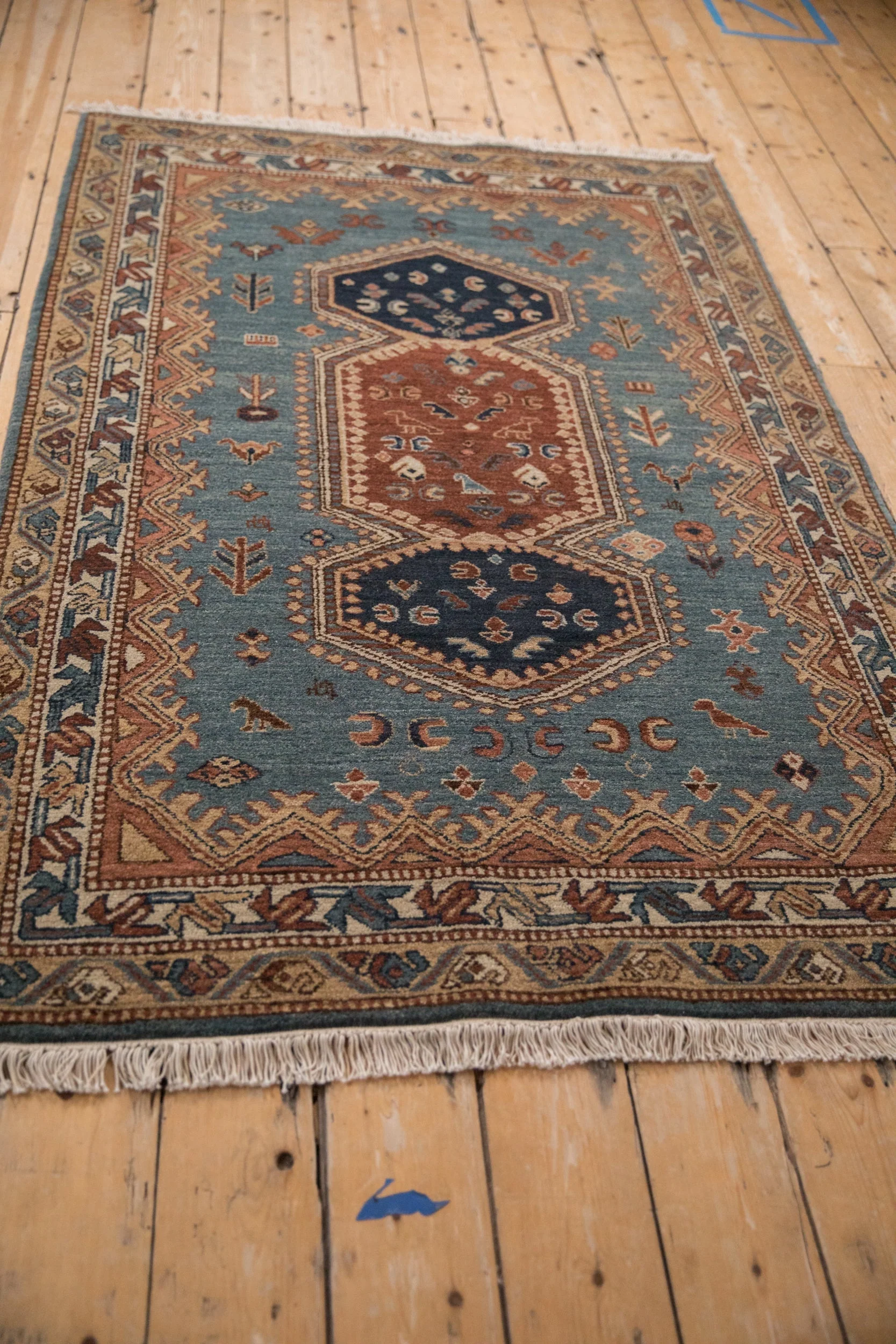 4x6.5 Vintage Armenian Hamadan Design Rug - Image 6