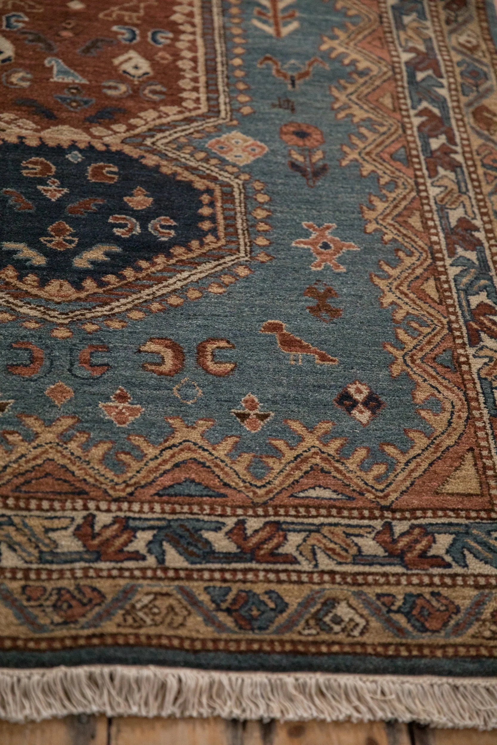 4x6.5 Vintage Armenian Hamadan Design Rug - Image 7