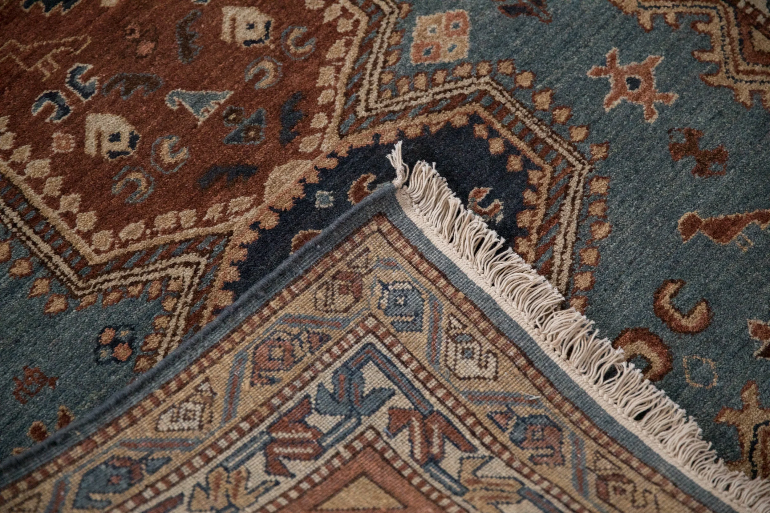 4x6.5 Vintage Armenian Hamadan Design Rug - Image 8