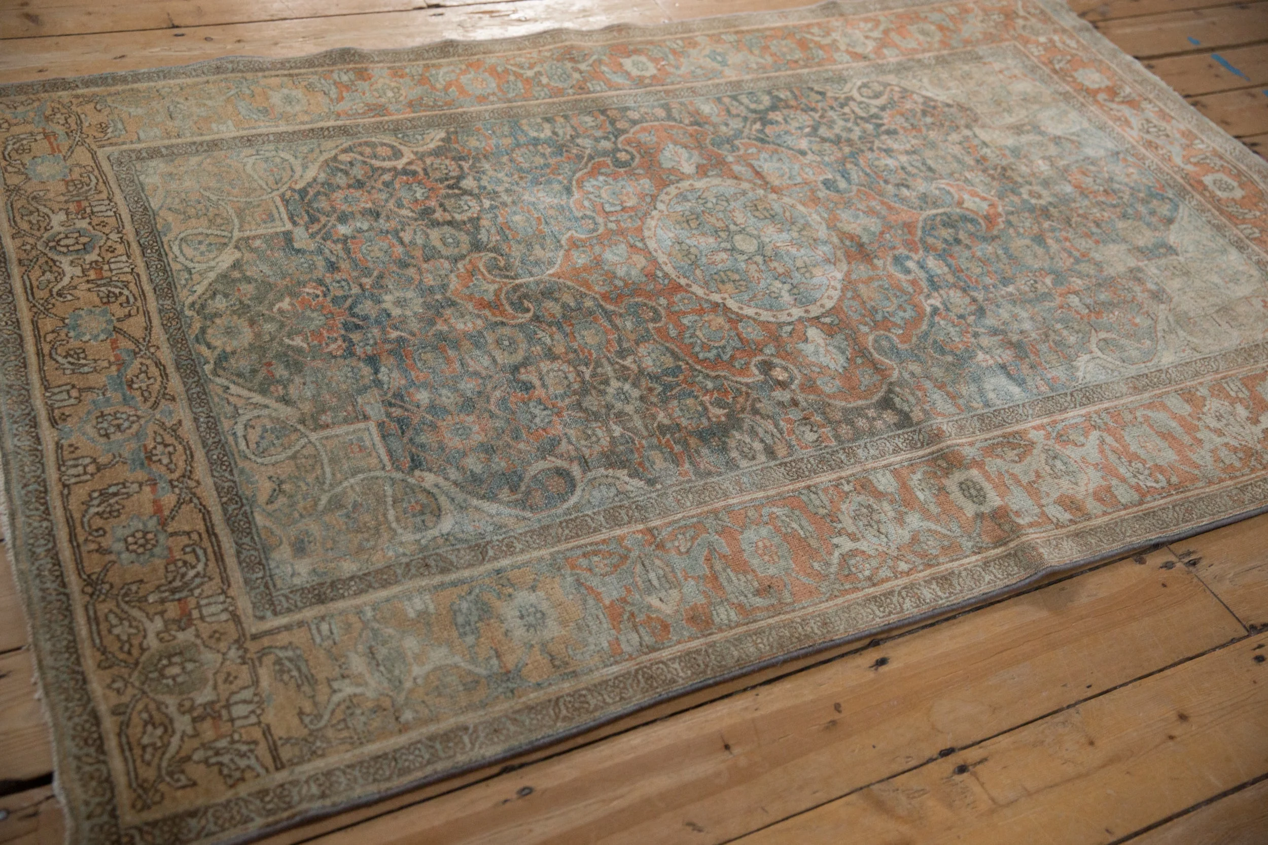 4x6.5 Vintage Distressed Bijar Rug - Image 6