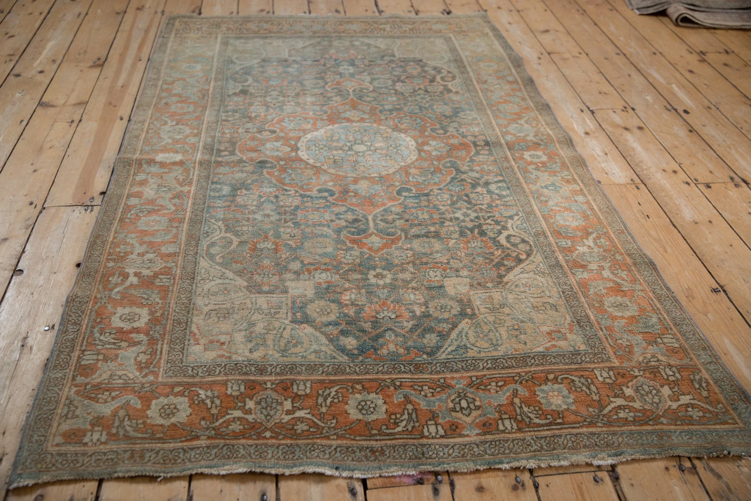 4x6.5 Vintage Distressed Bijar Rug - Image 8