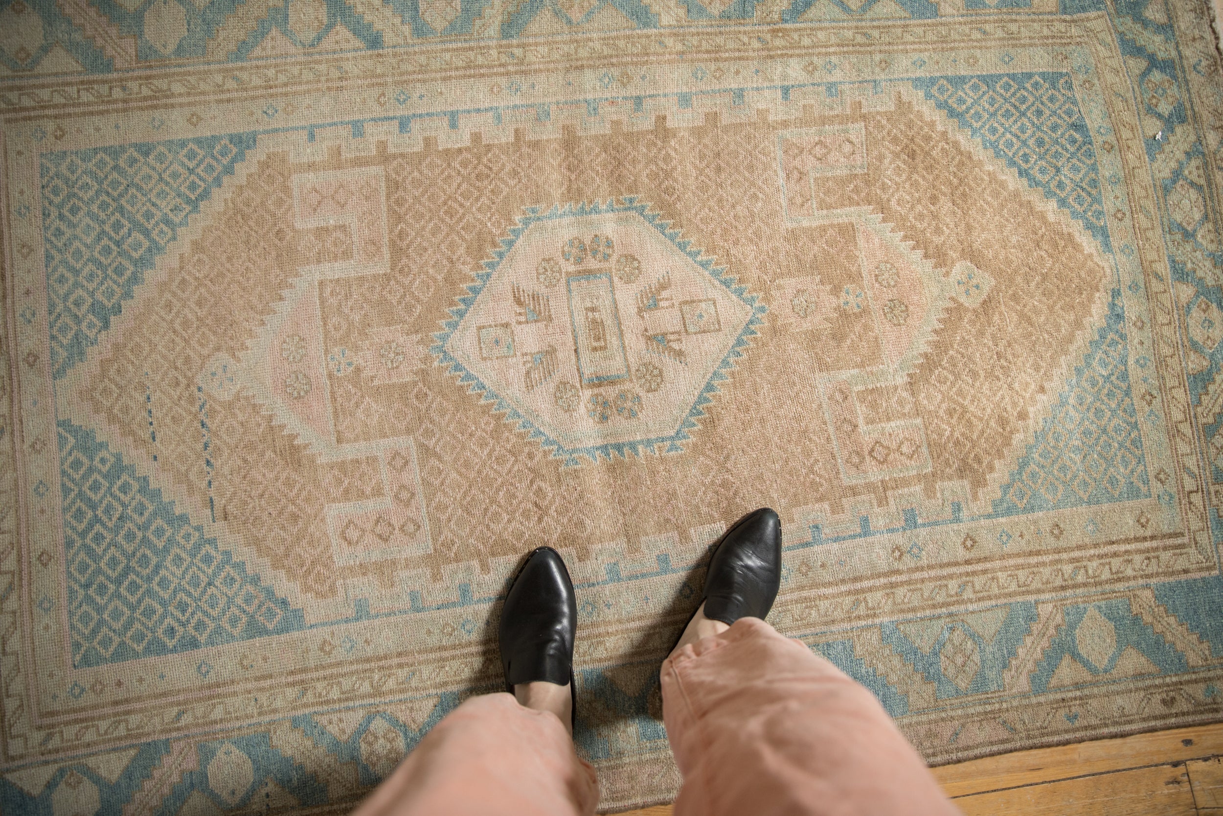 4x6.5 Vintage Distressed Hamadan Rug - Image 2