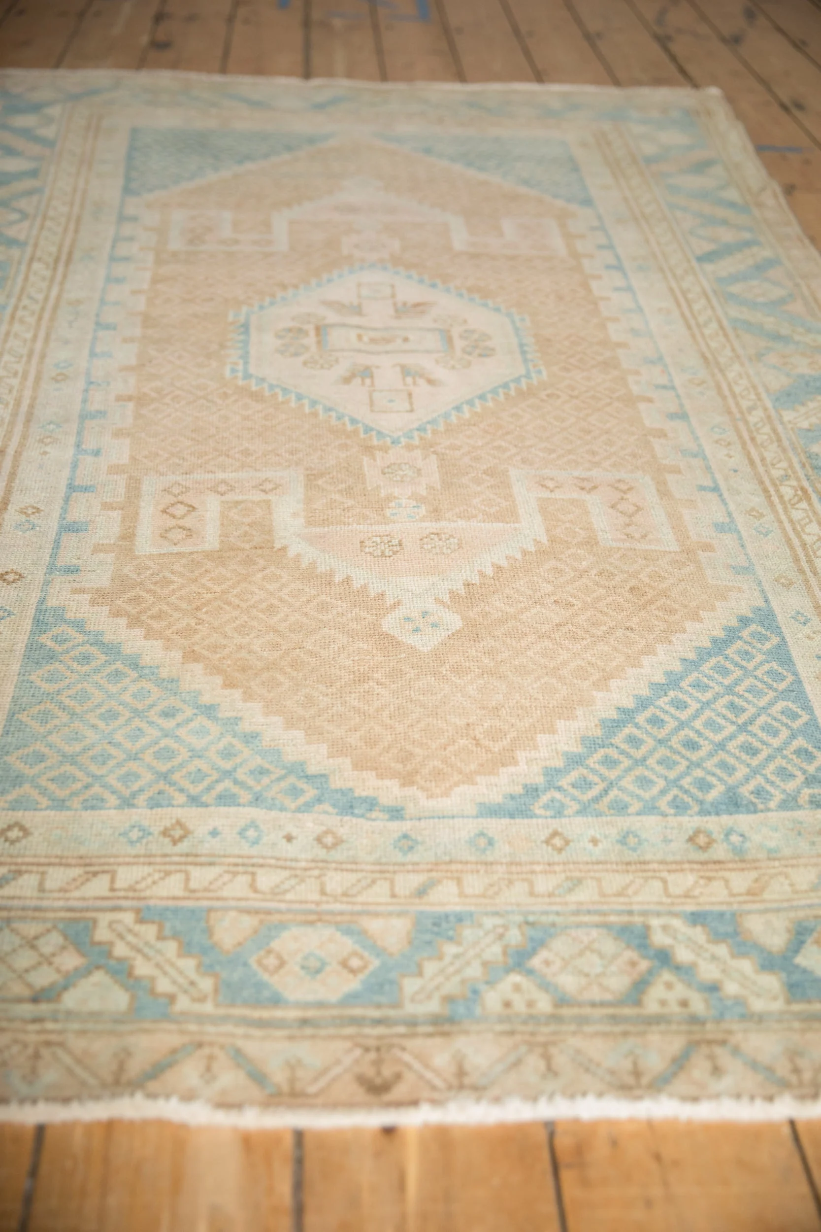 4x6.5 Vintage Distressed Hamadan Rug - Image 4