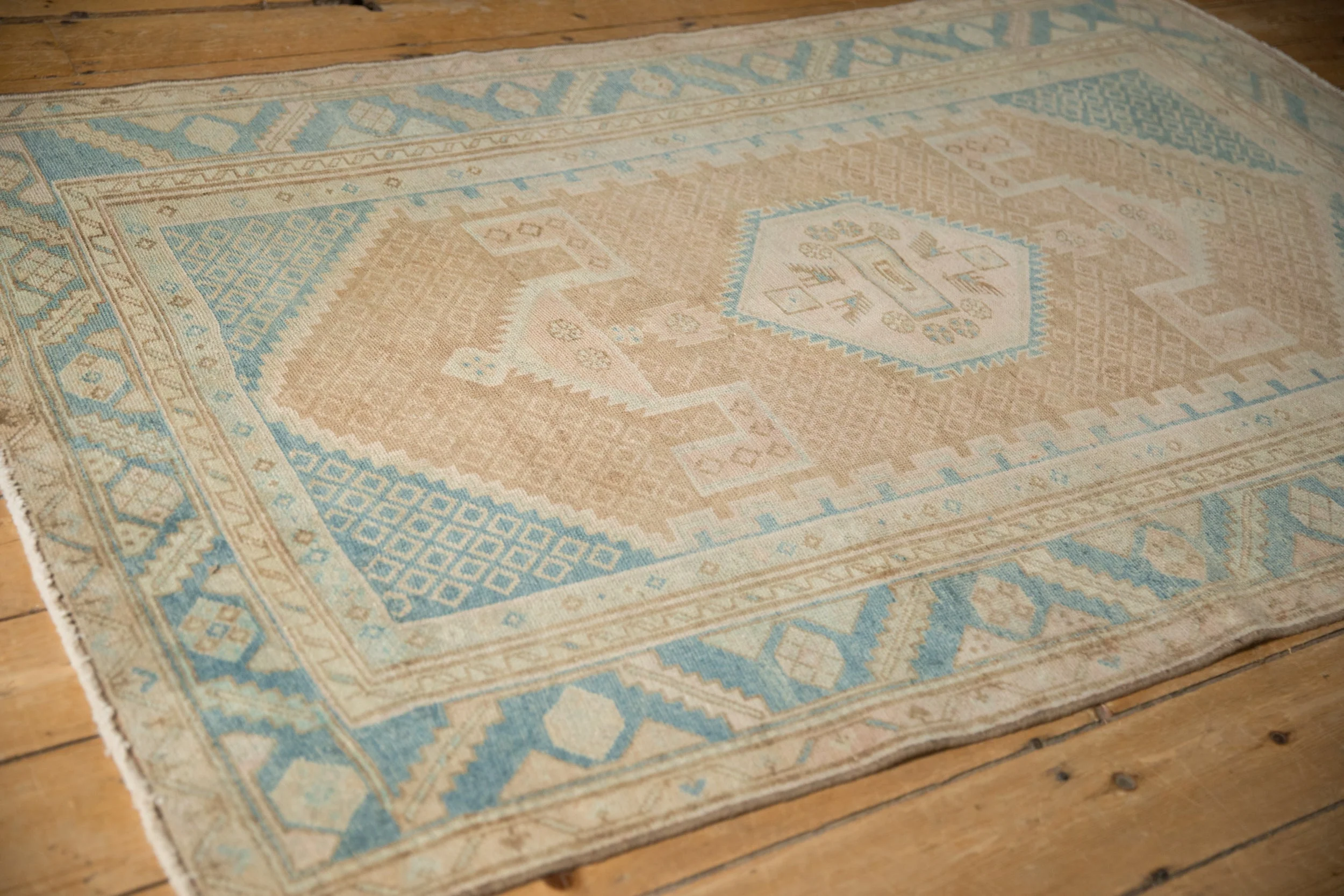 4x6.5 Vintage Distressed Hamadan Rug - Image 6