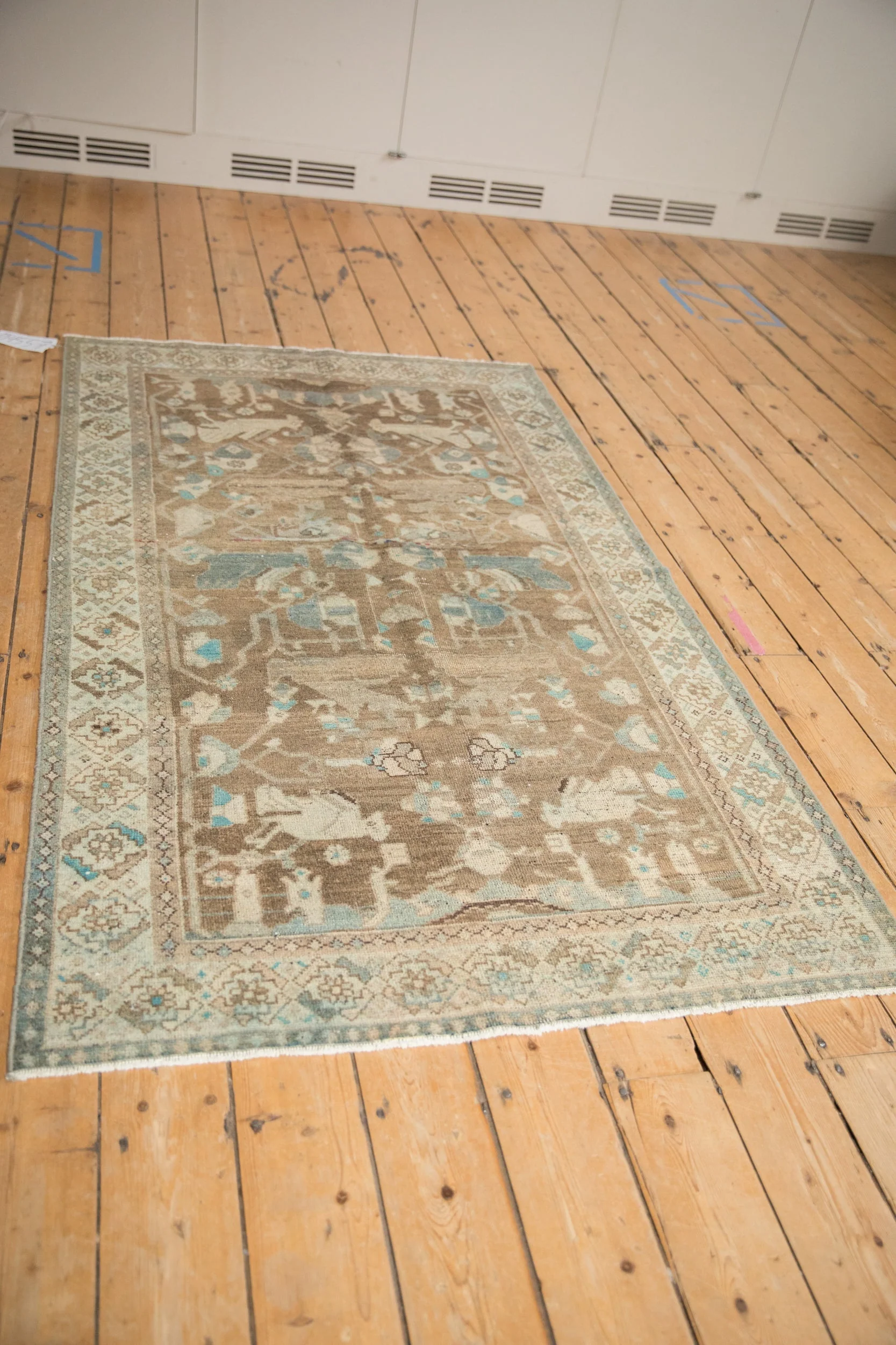 4x6.5 Vintage Distressed Hamadan Rug - Image 4