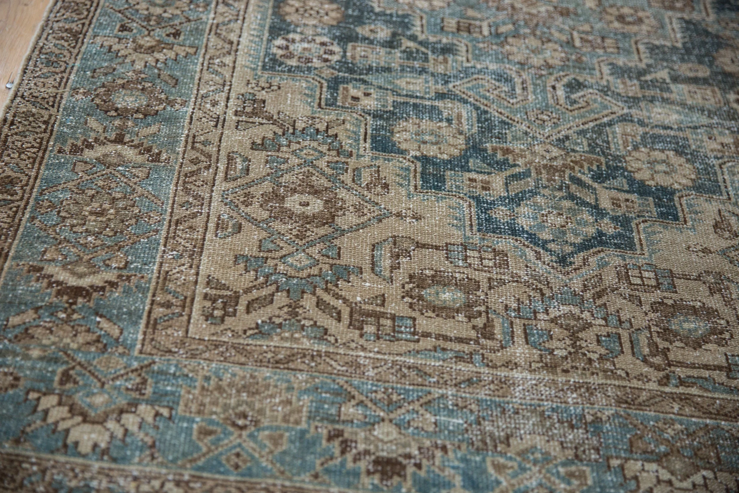4x6.5 Vintage Distressed Hamadan Rug - Image 7
