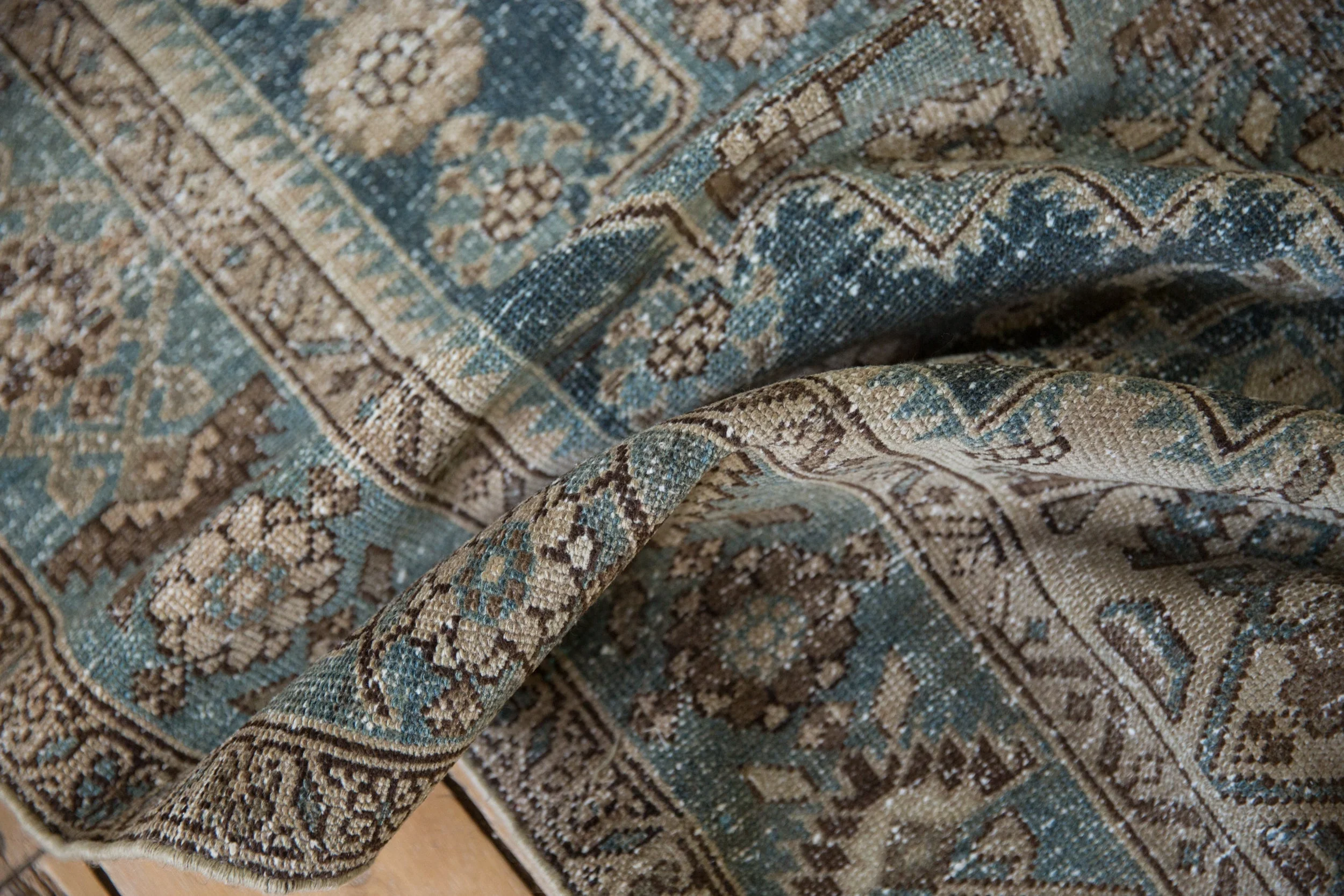 4x6.5 Vintage Distressed Hamadan Rug - Image 8