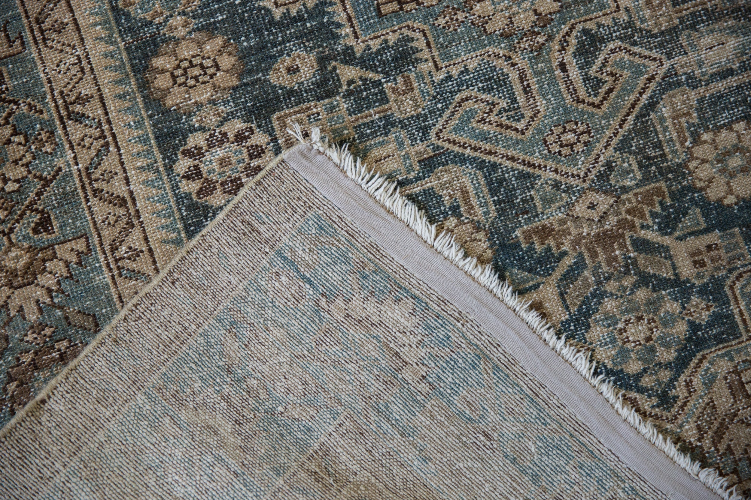 4x6.5 Vintage Distressed Hamadan Rug - Image 9