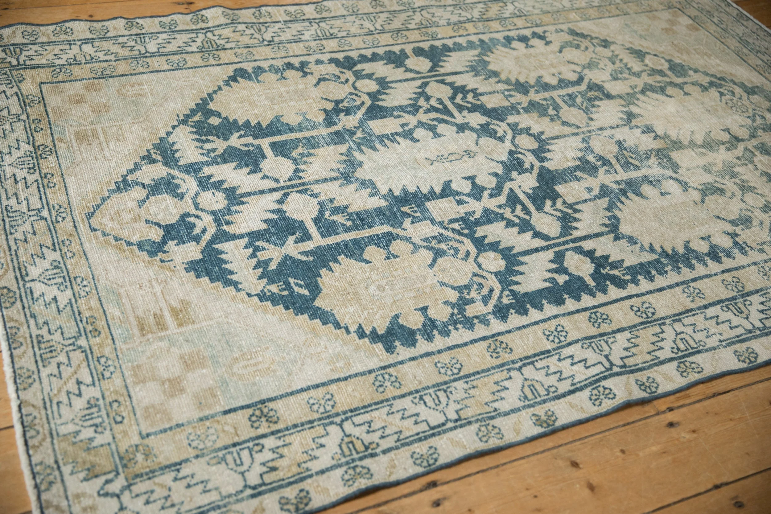 4x6.5 Vintage Distressed Hamadan Rug - Image 6