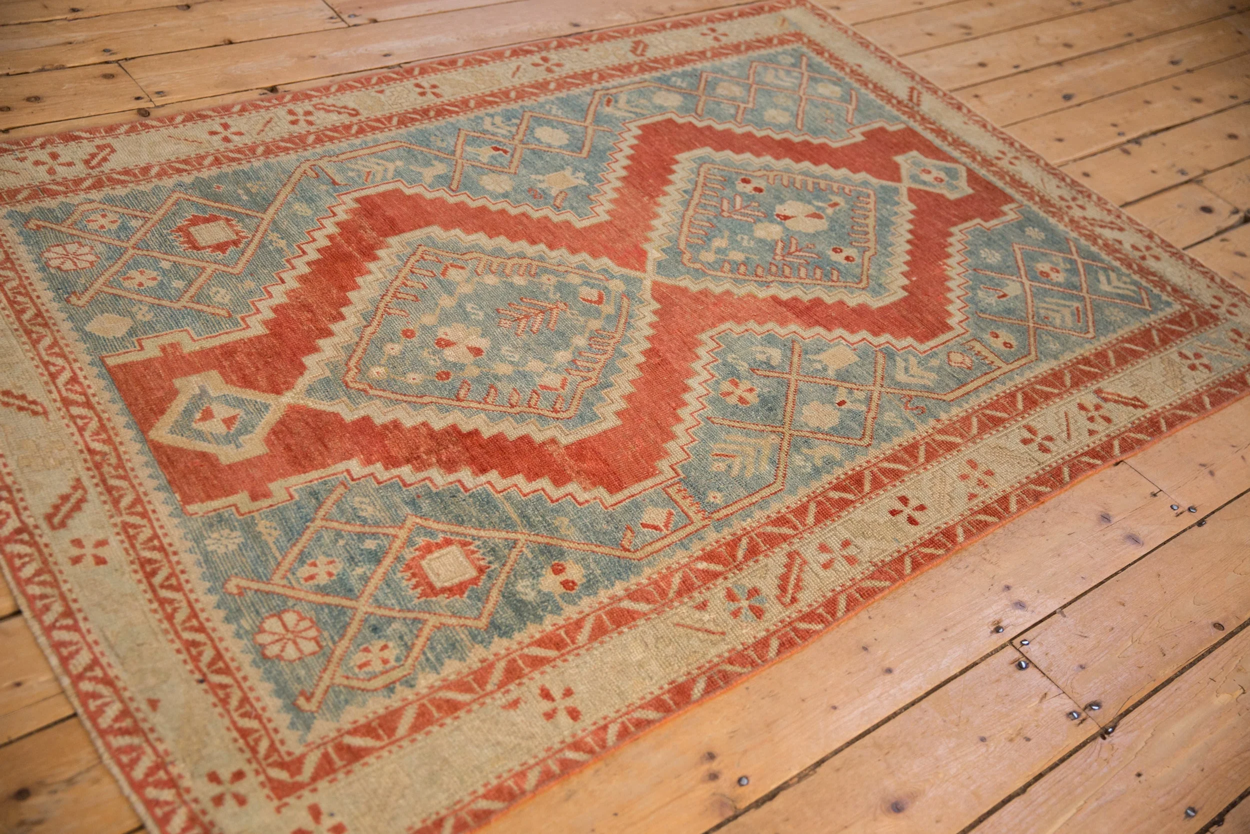 4x6.5 Vintage Distressed Karabagh Rug - Image 10