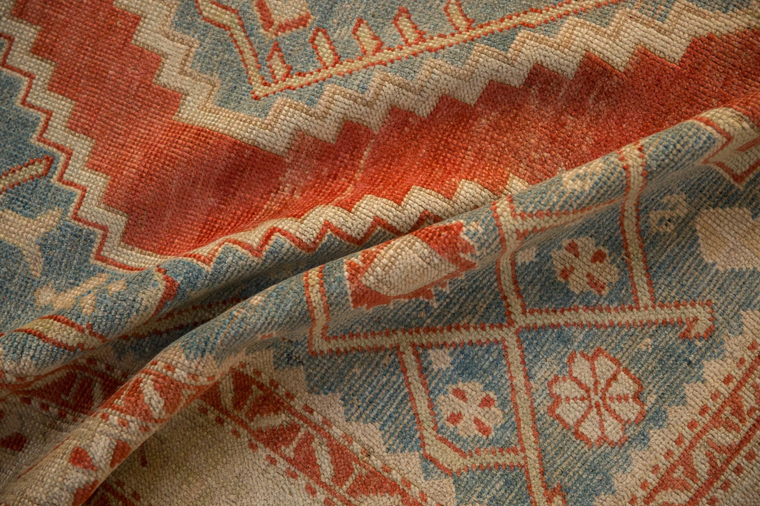 4x6.5 Vintage Distressed Karabagh Rug - Image 11