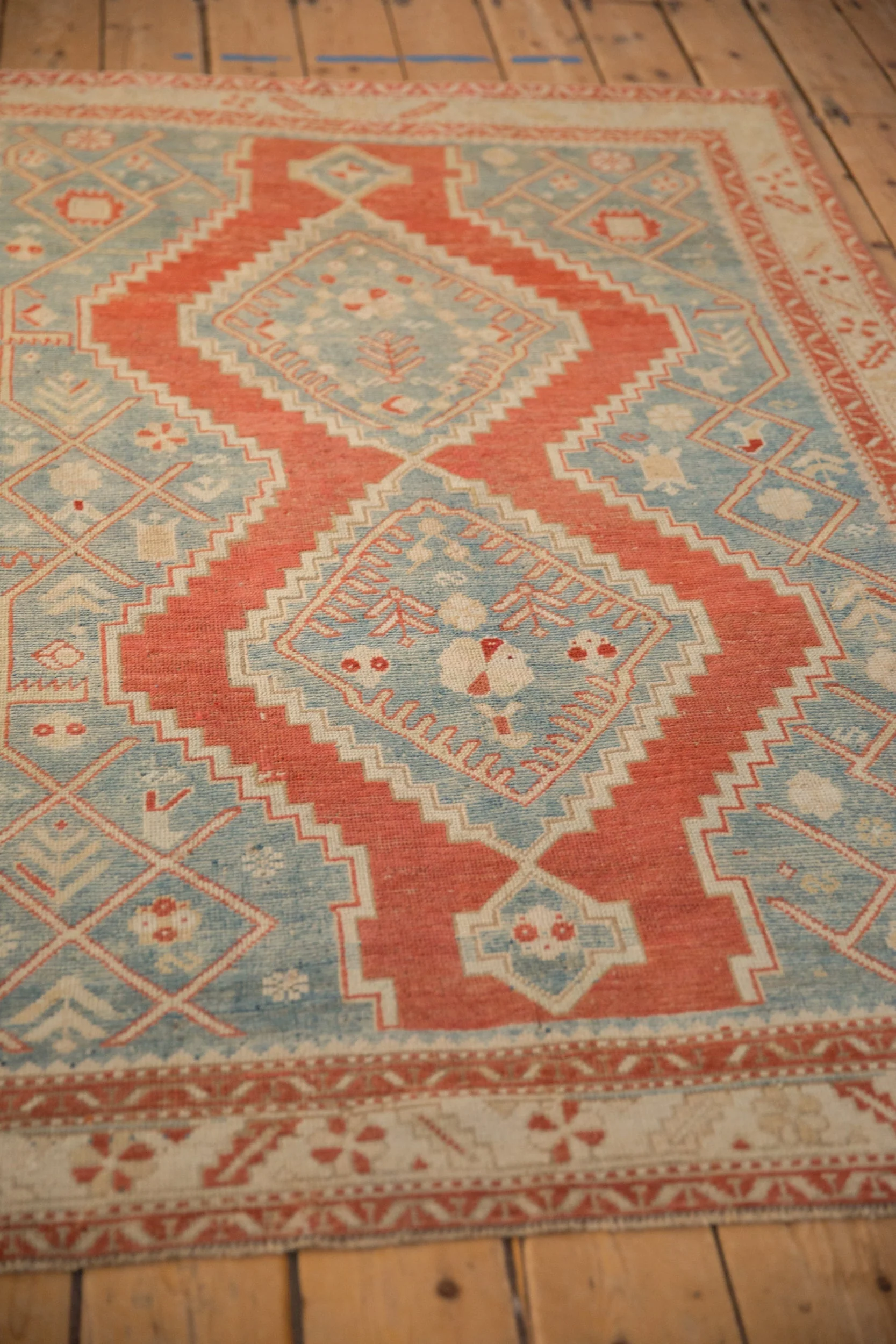 4x6.5 Vintage Distressed Karabagh Rug - Image 5