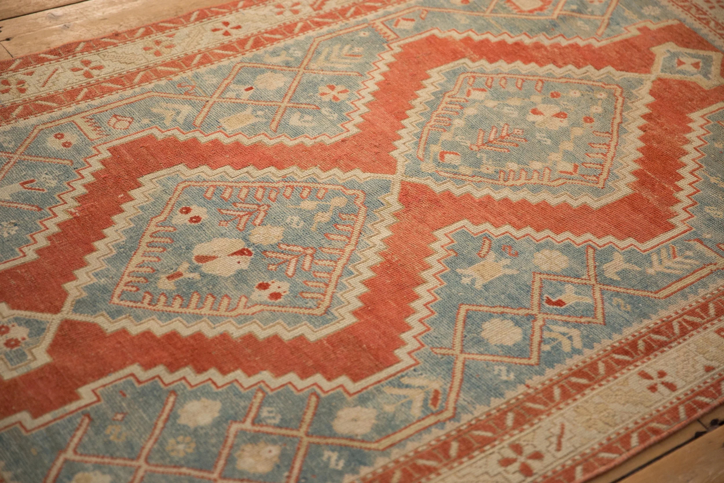 4x6.5 Vintage Distressed Karabagh Rug - Image 6