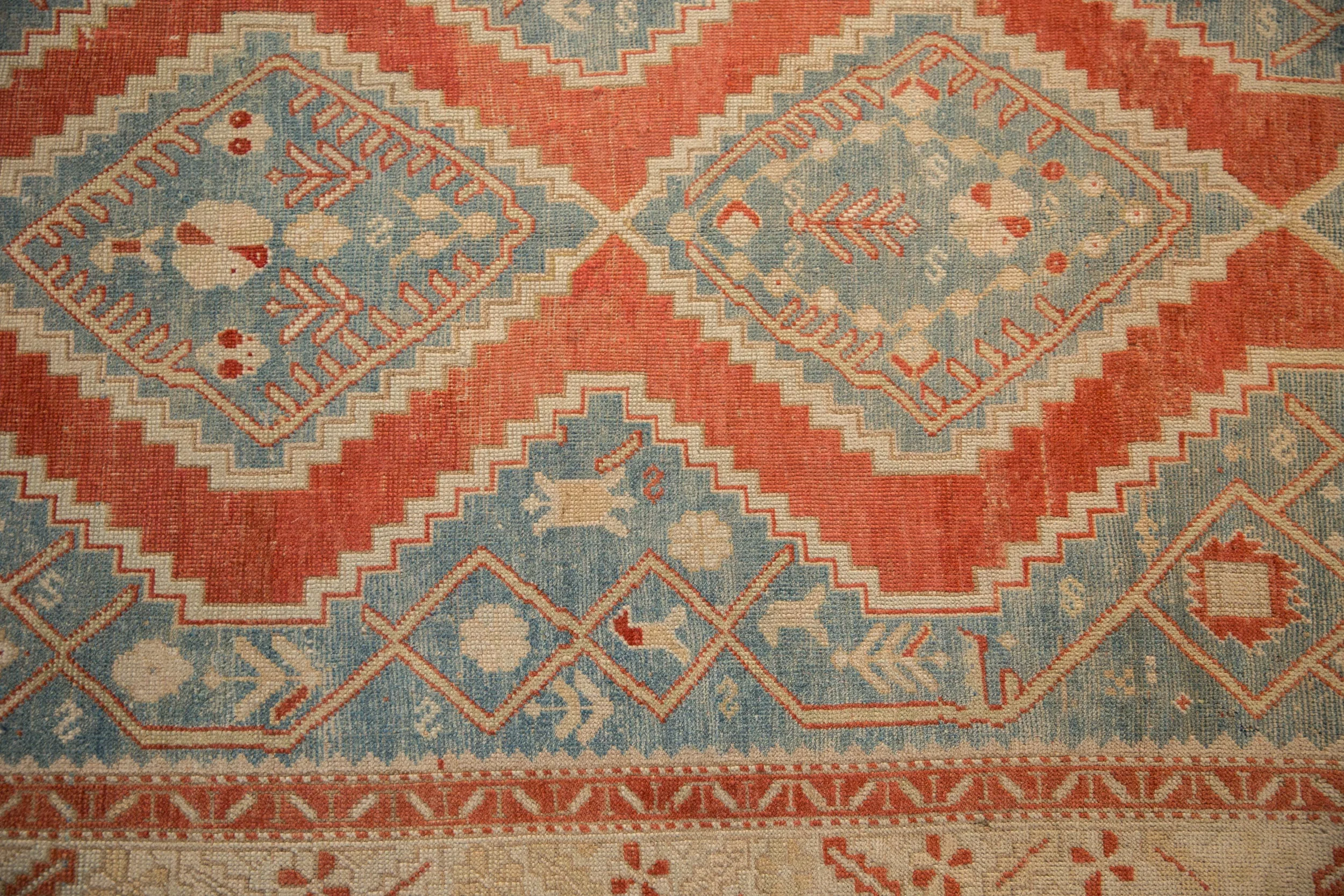 4x6.5 Vintage Distressed Karabagh Rug - Image 7