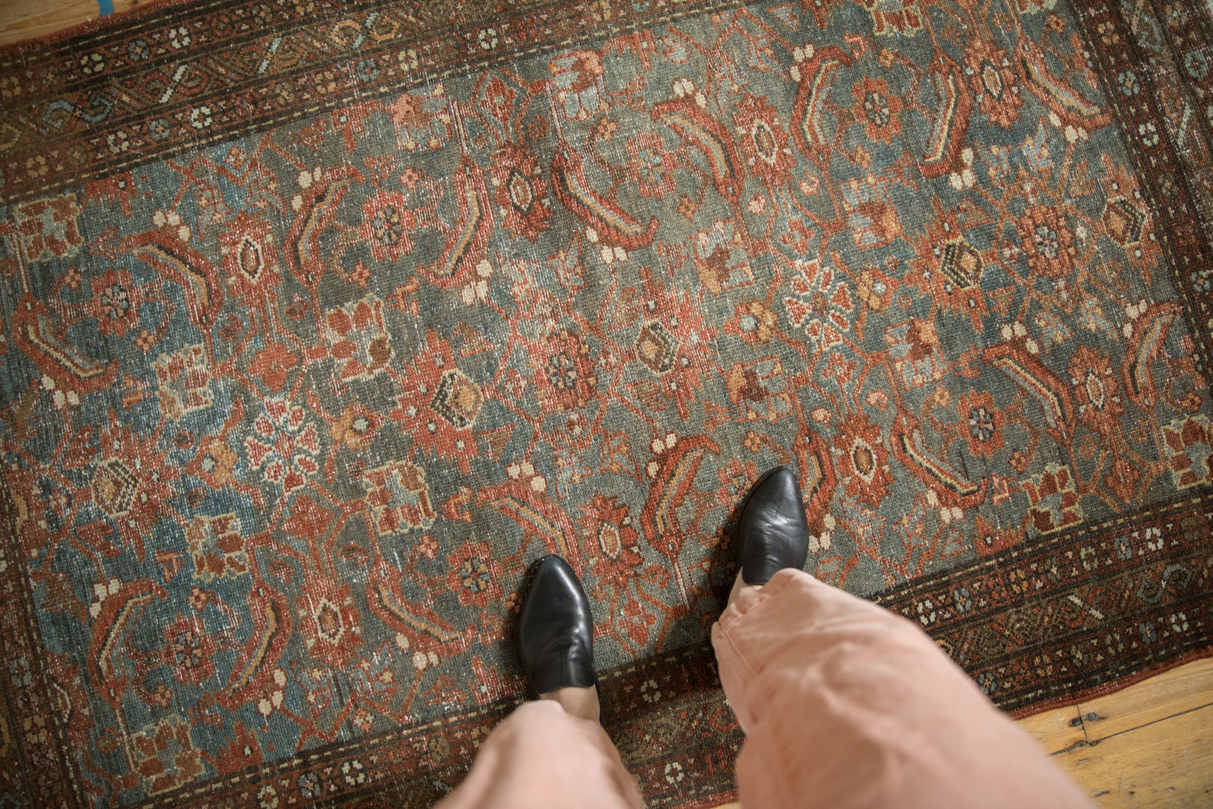 4x6.5 Vintage Distressed Malayer Rug - Image 2