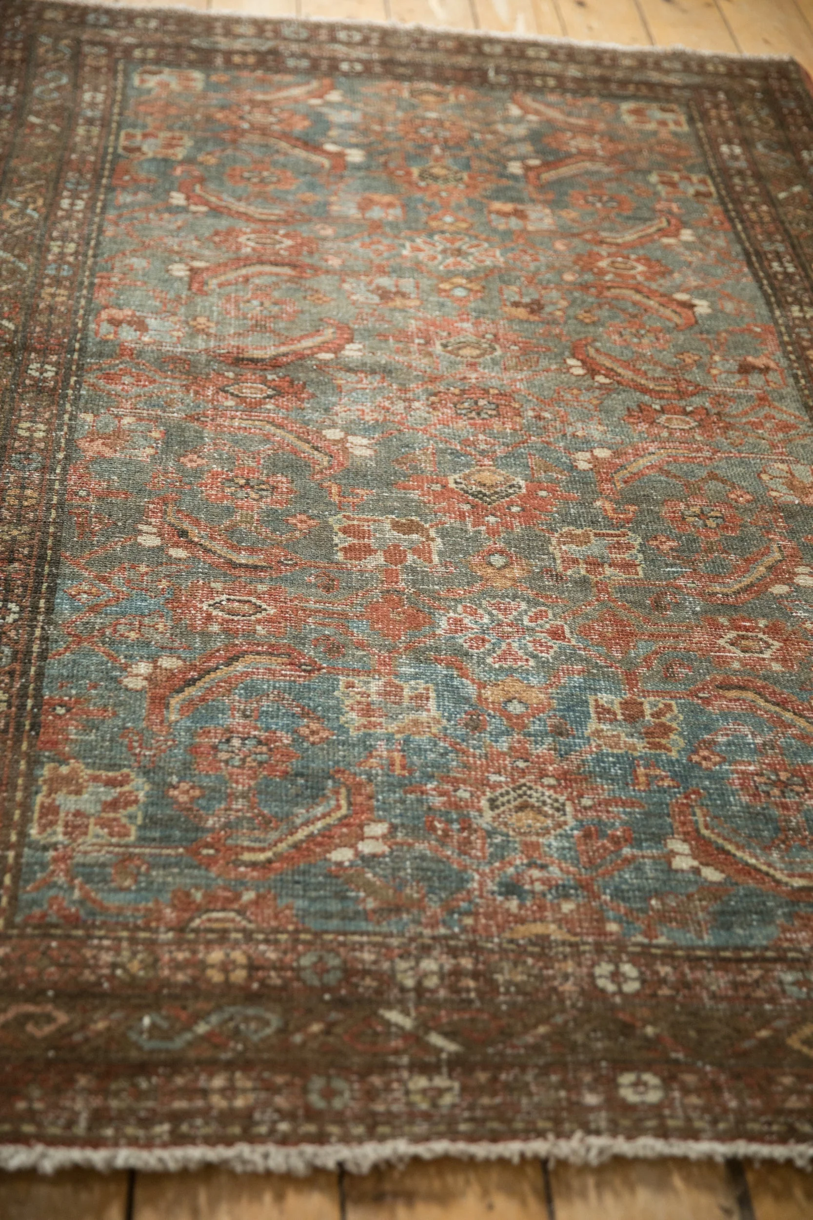4x6.5 Vintage Distressed Malayer Rug - Image 8