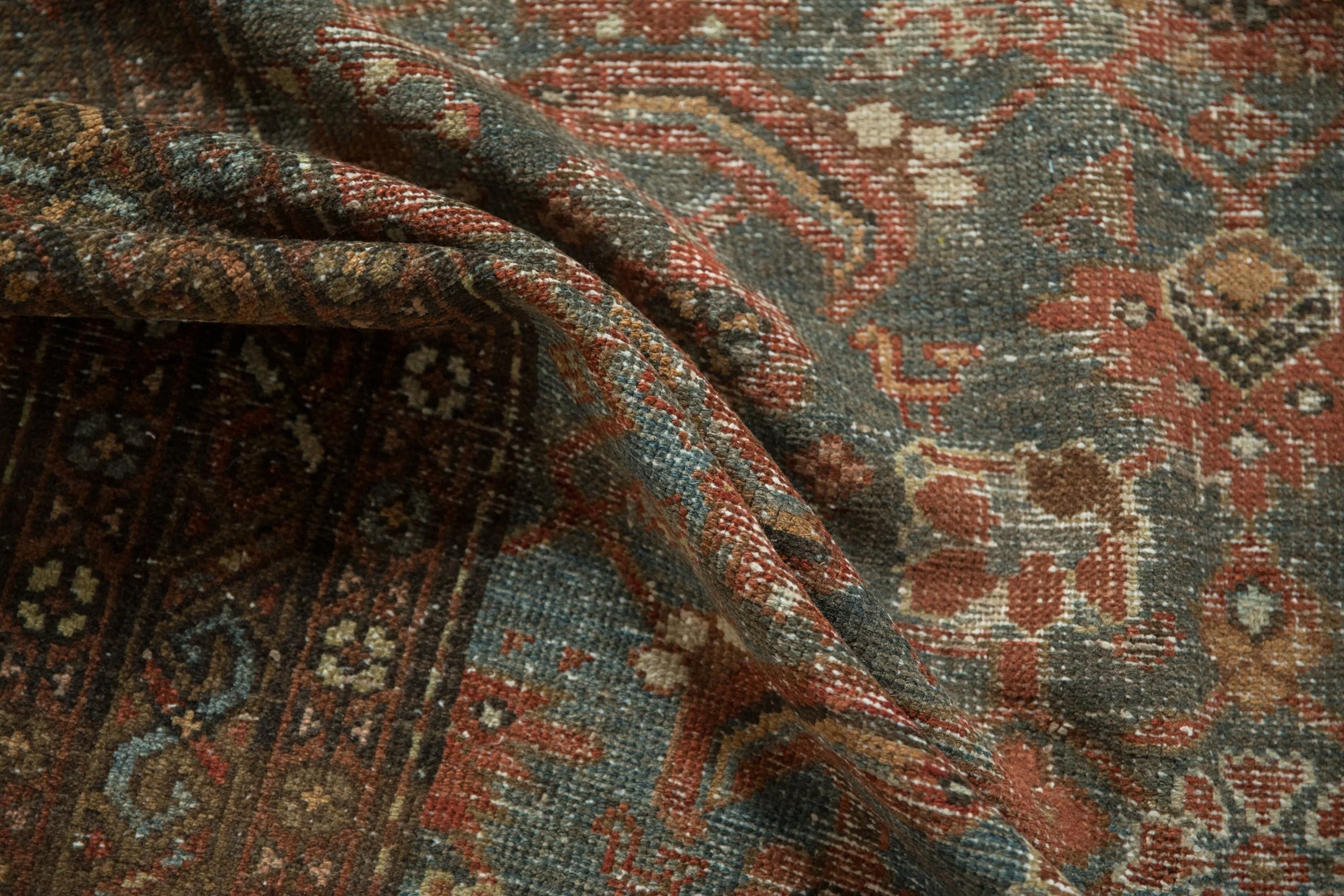 4x6.5 Vintage Distressed Malayer Rug - Image 9