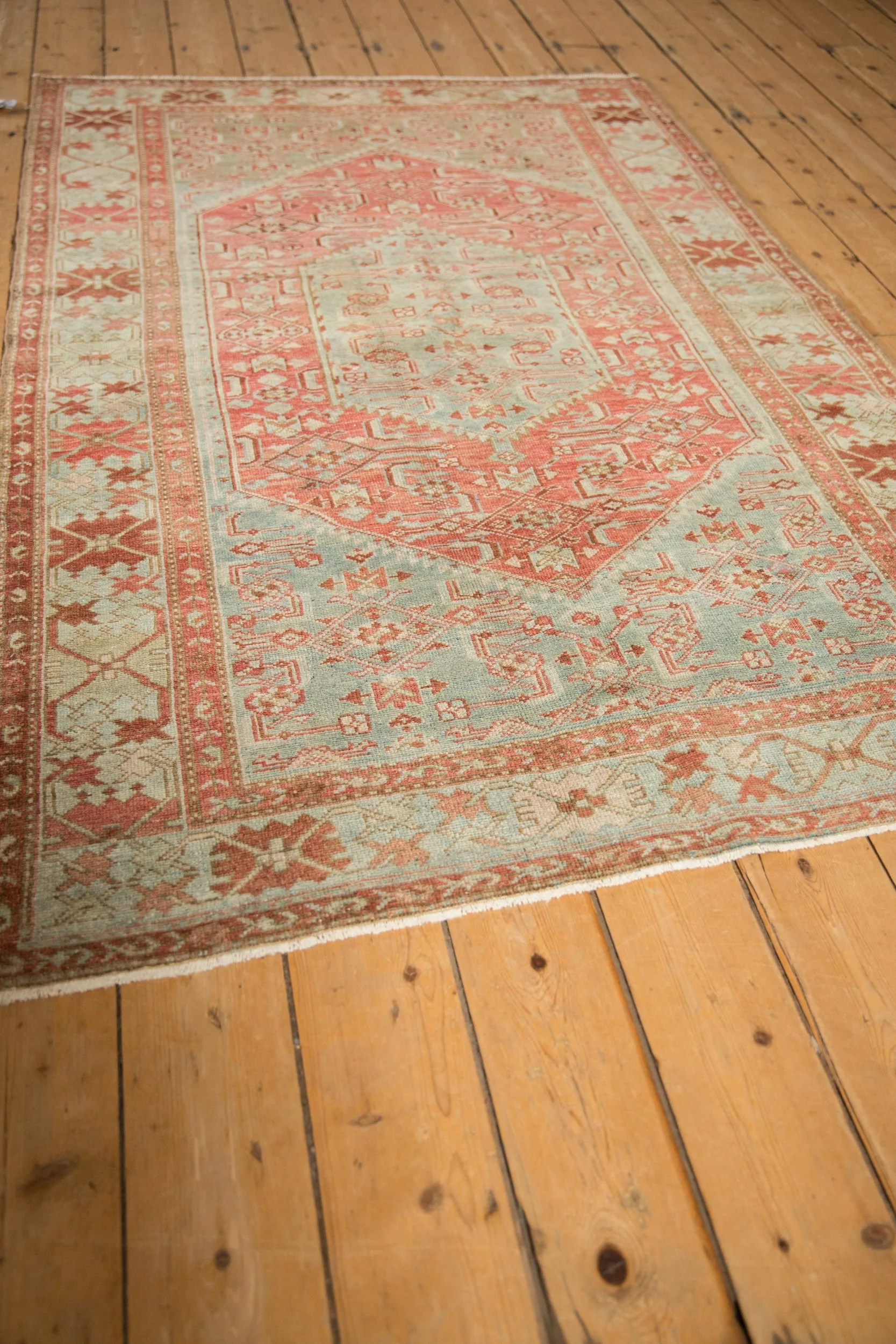 4x6.5 Vintage Distressed Malayer Rug - Image 4