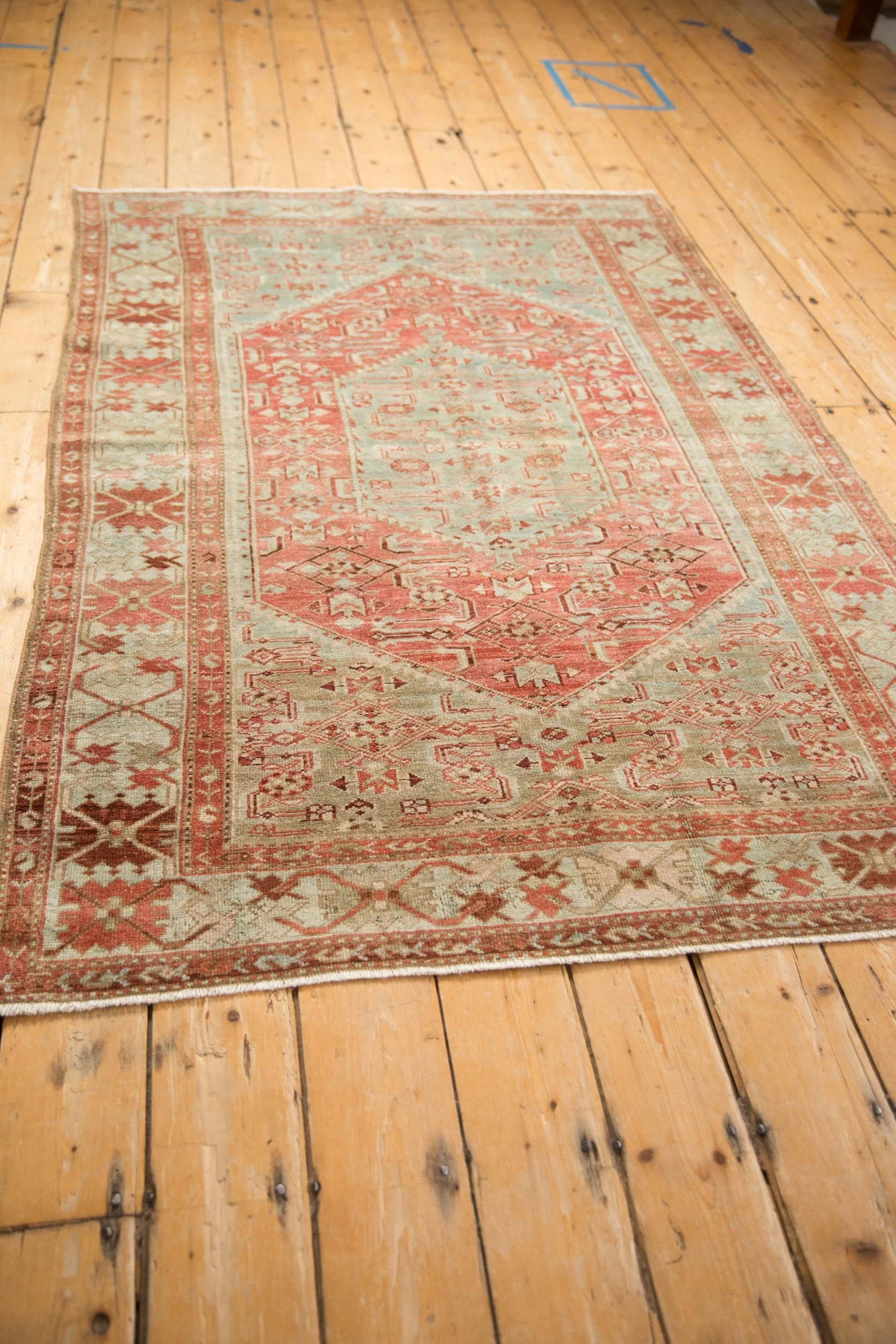 4x6.5 Vintage Distressed Malayer Rug - Image 8