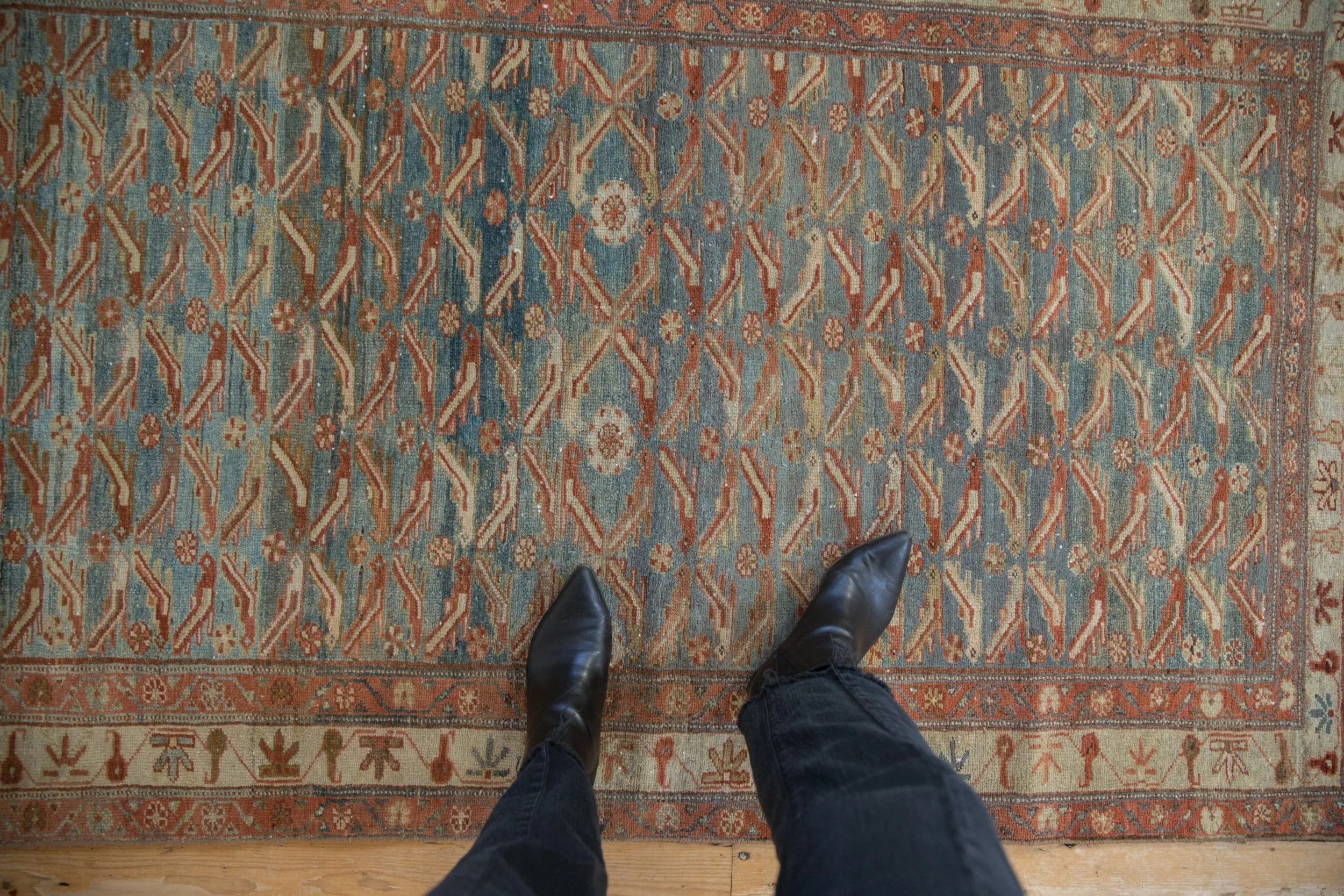4x6.5 Vintage Distressed Malayer Rug - Image 2