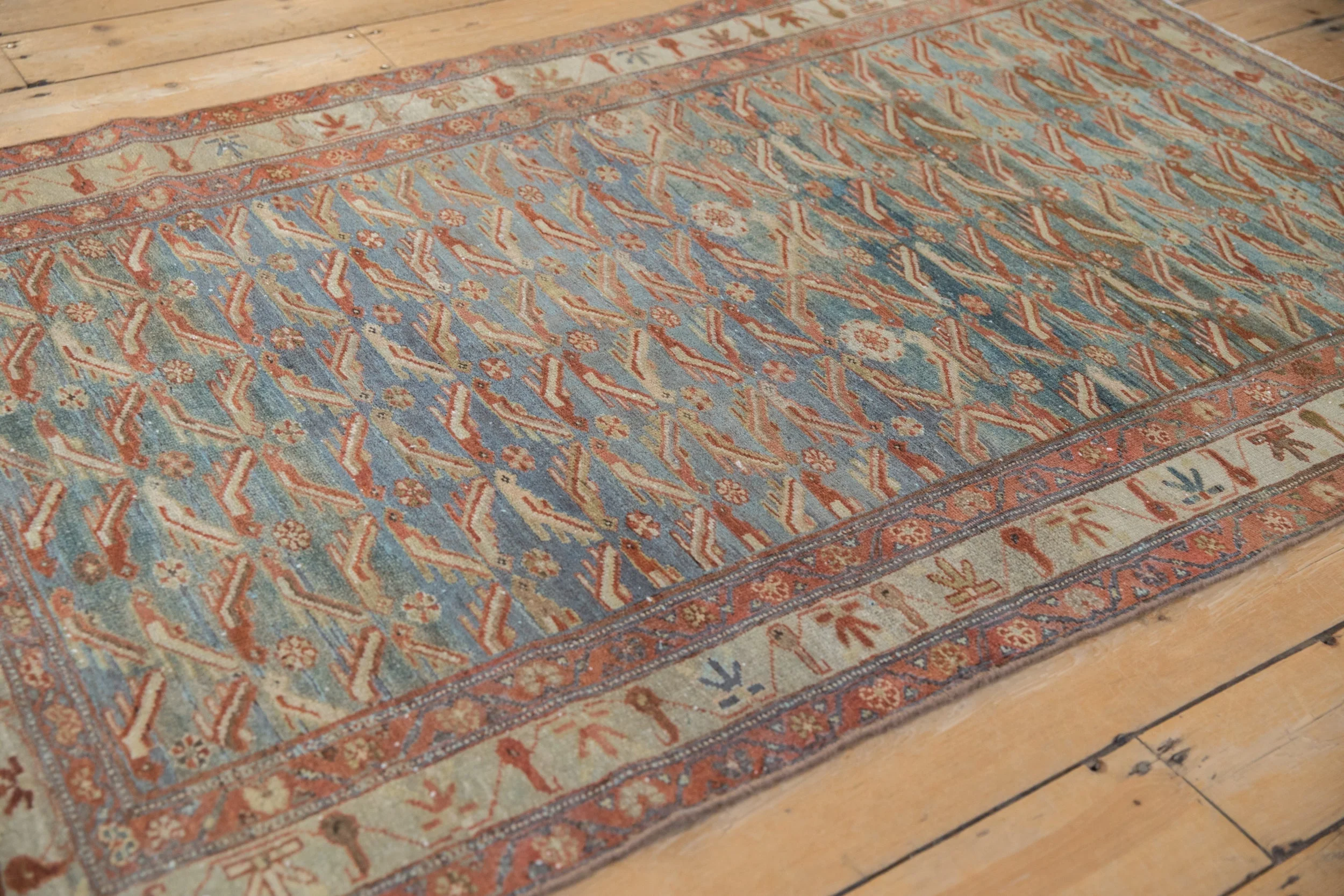4x6.5 Vintage Distressed Malayer Rug - Image 6