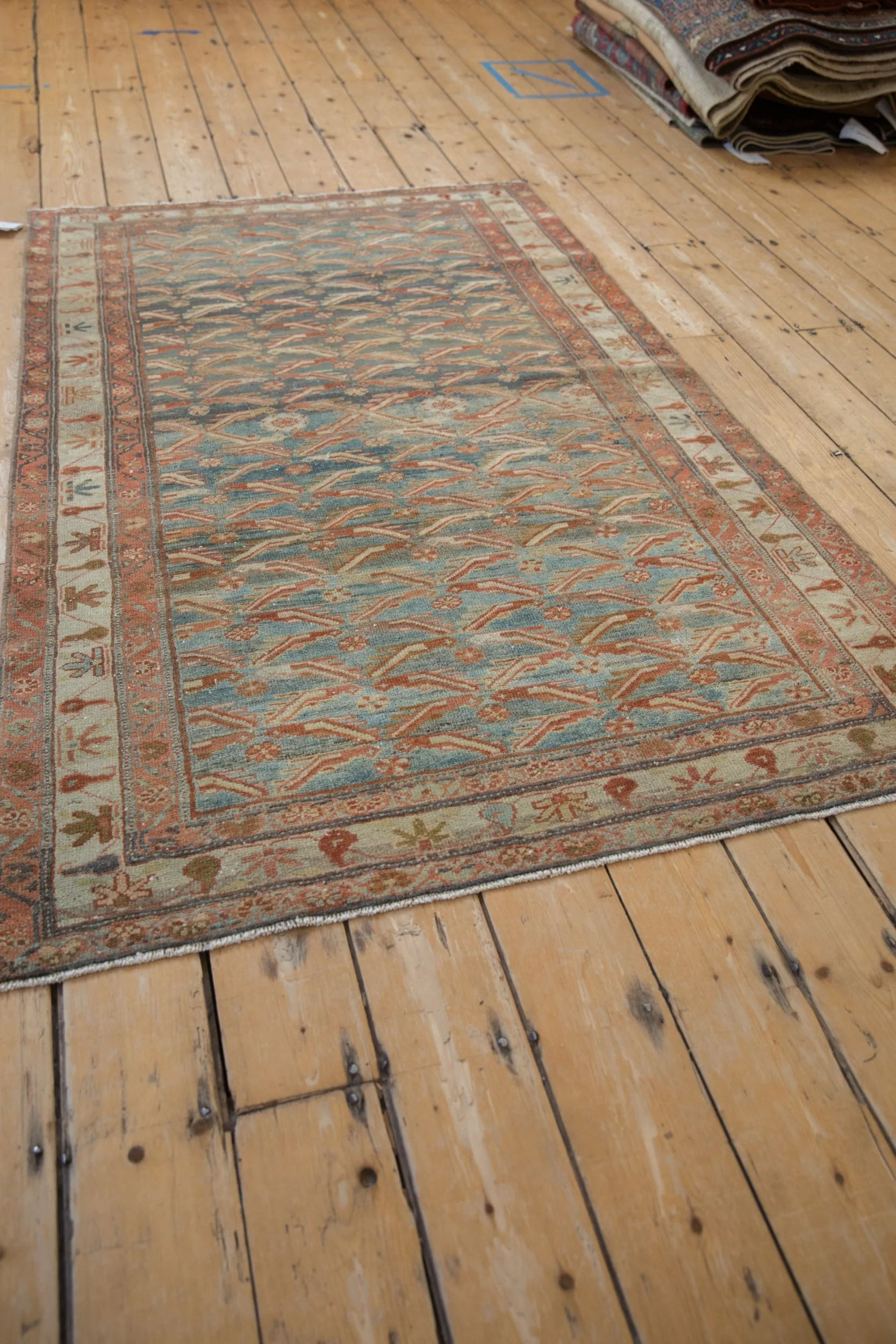4x6.5 Vintage Distressed Malayer Rug - Image 7