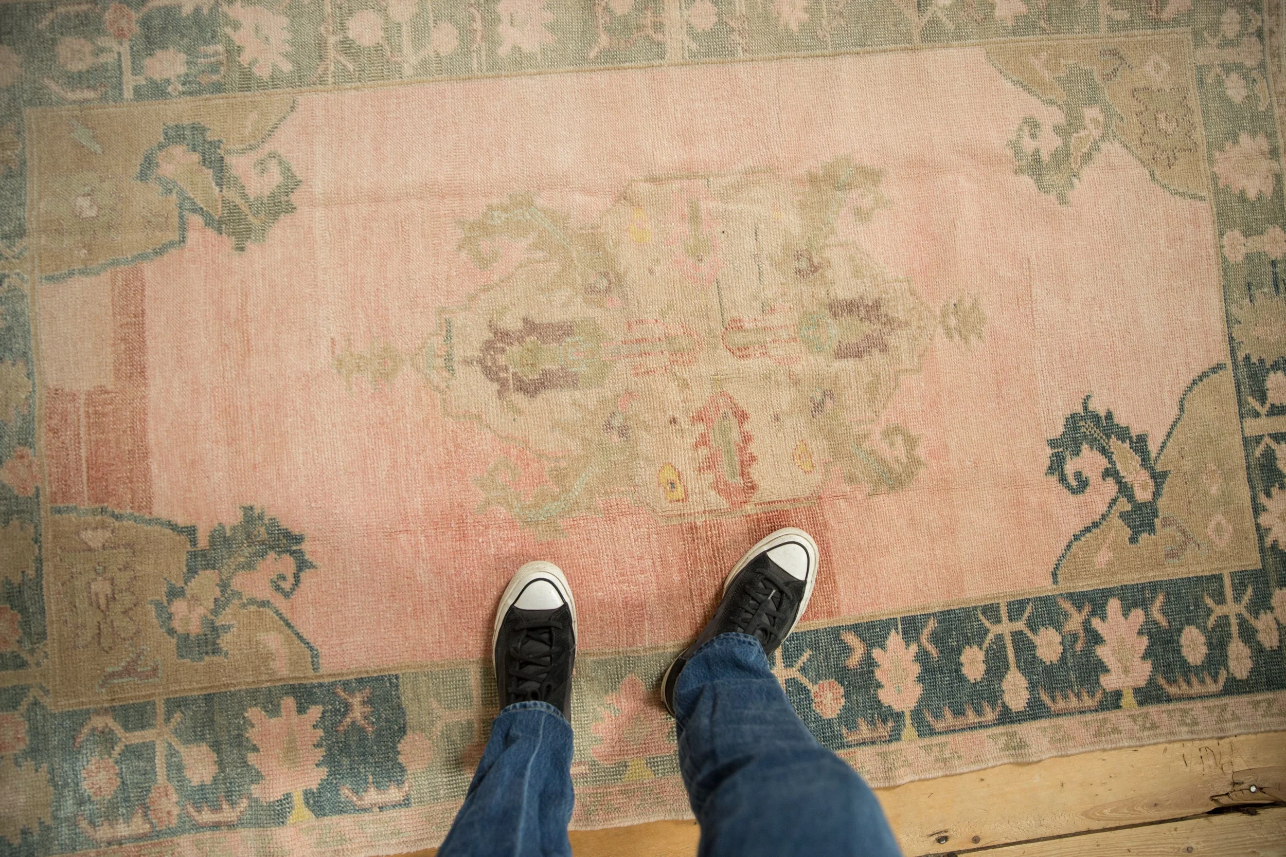 4x6.5 Vintage Distressed Oushak Rug - Image 2
