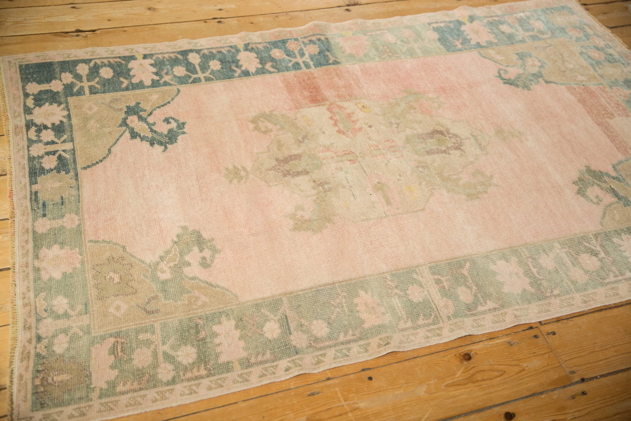 4x6.5 Vintage Distressed Oushak Rug - Image 6