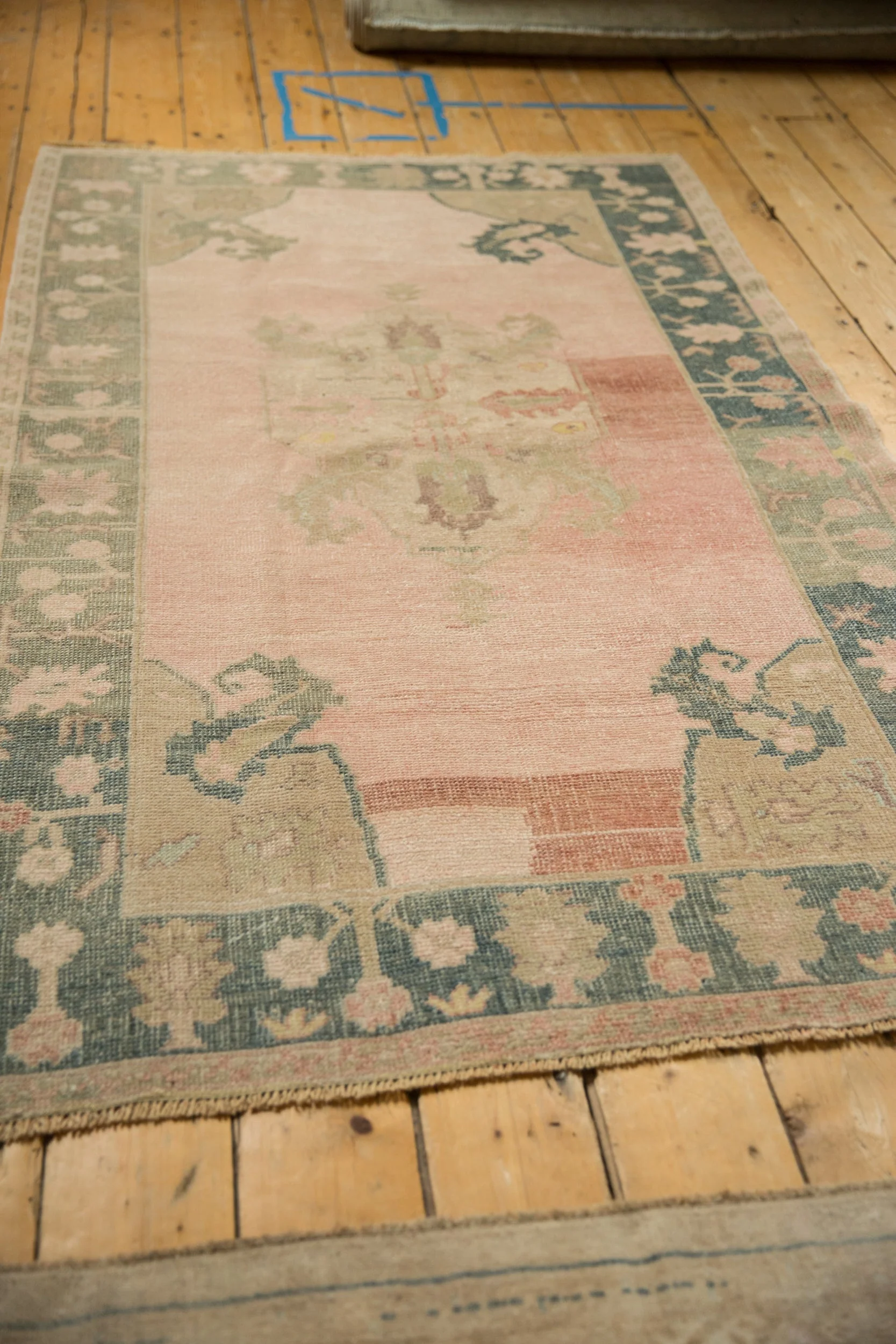 4x6.5 Vintage Distressed Oushak Rug - Image 8