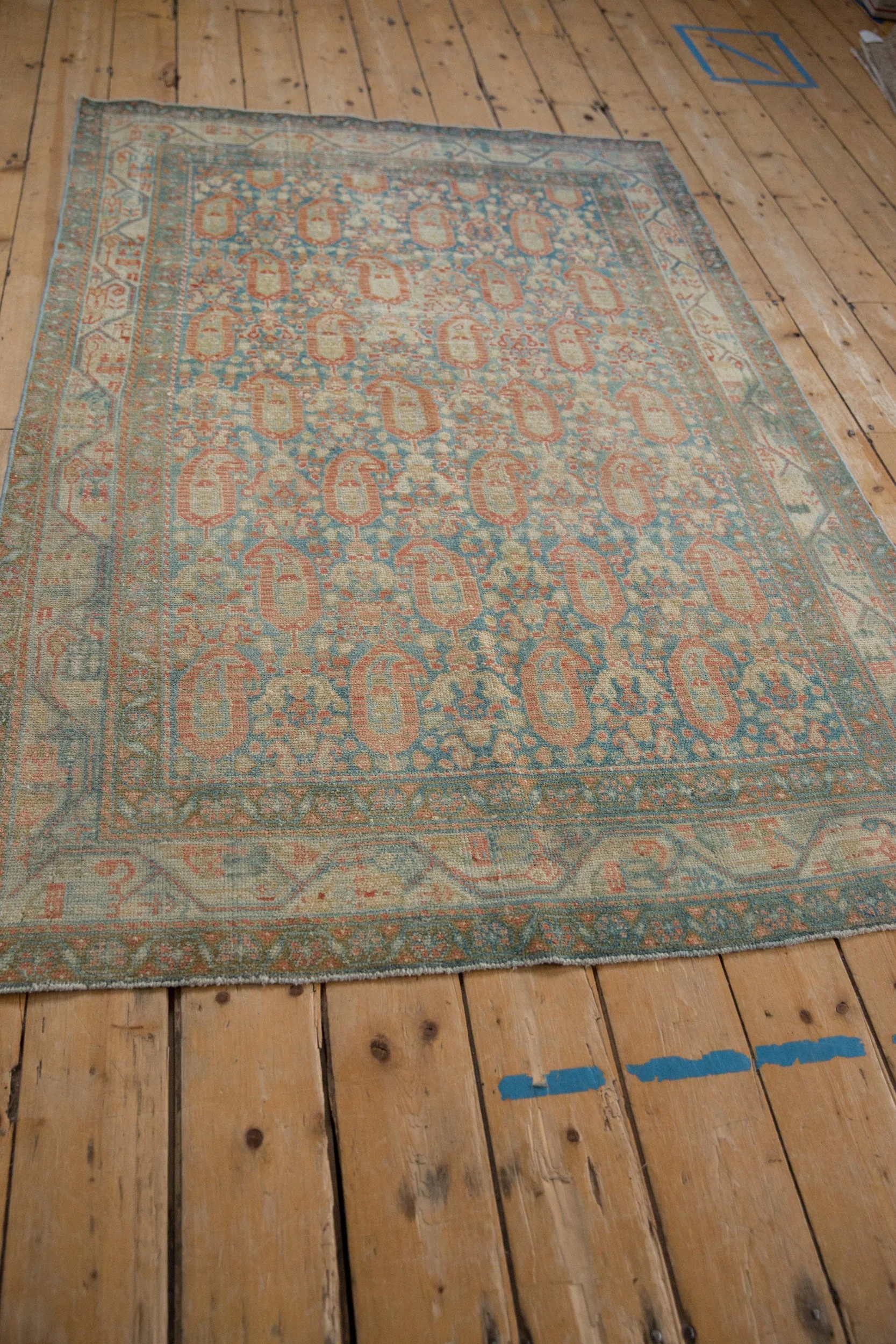 4x6.5 Vintage Distressed Serbend Rug - Image 9