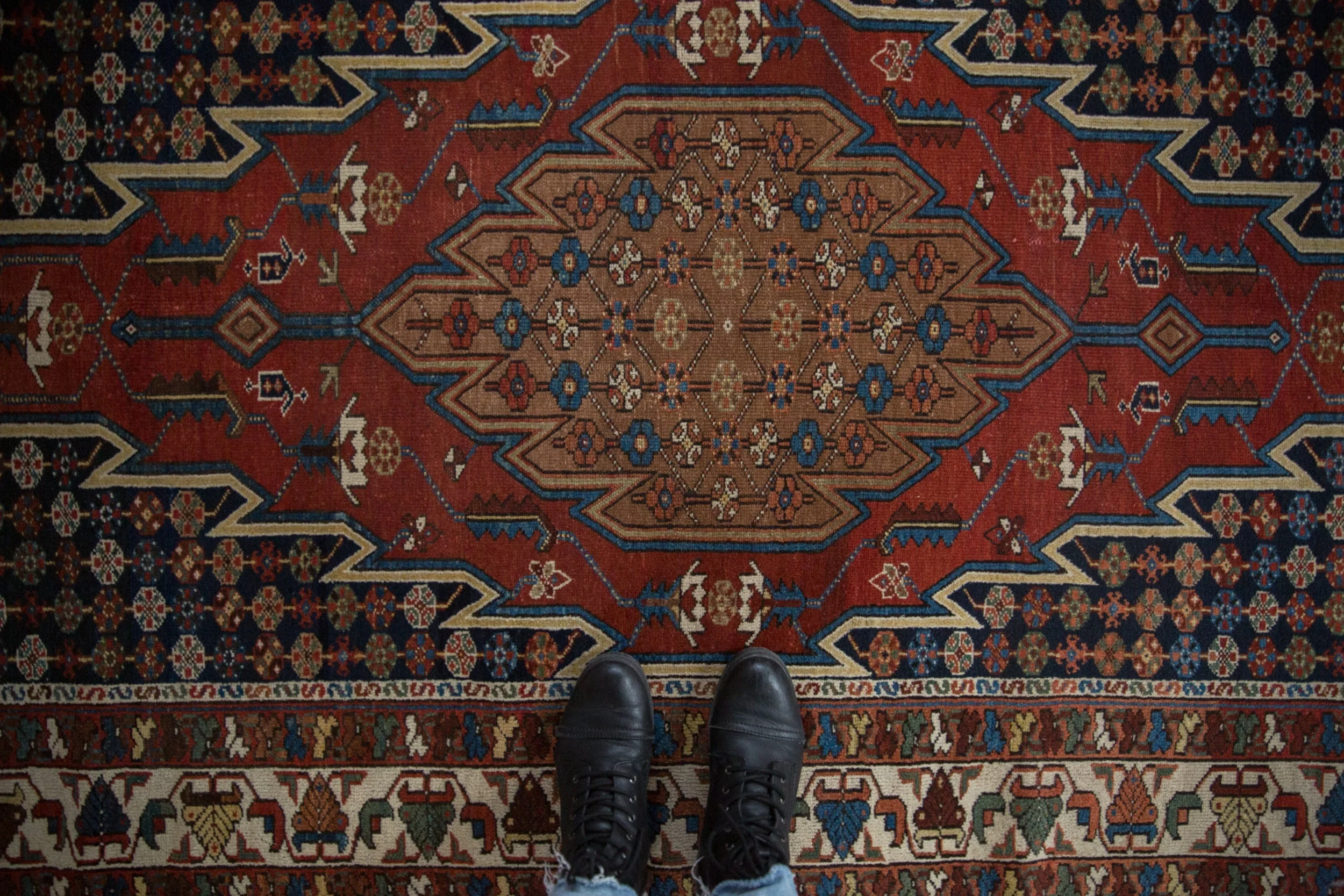 4x6.5 Vintage Fine Hamadan Rug - Image 3