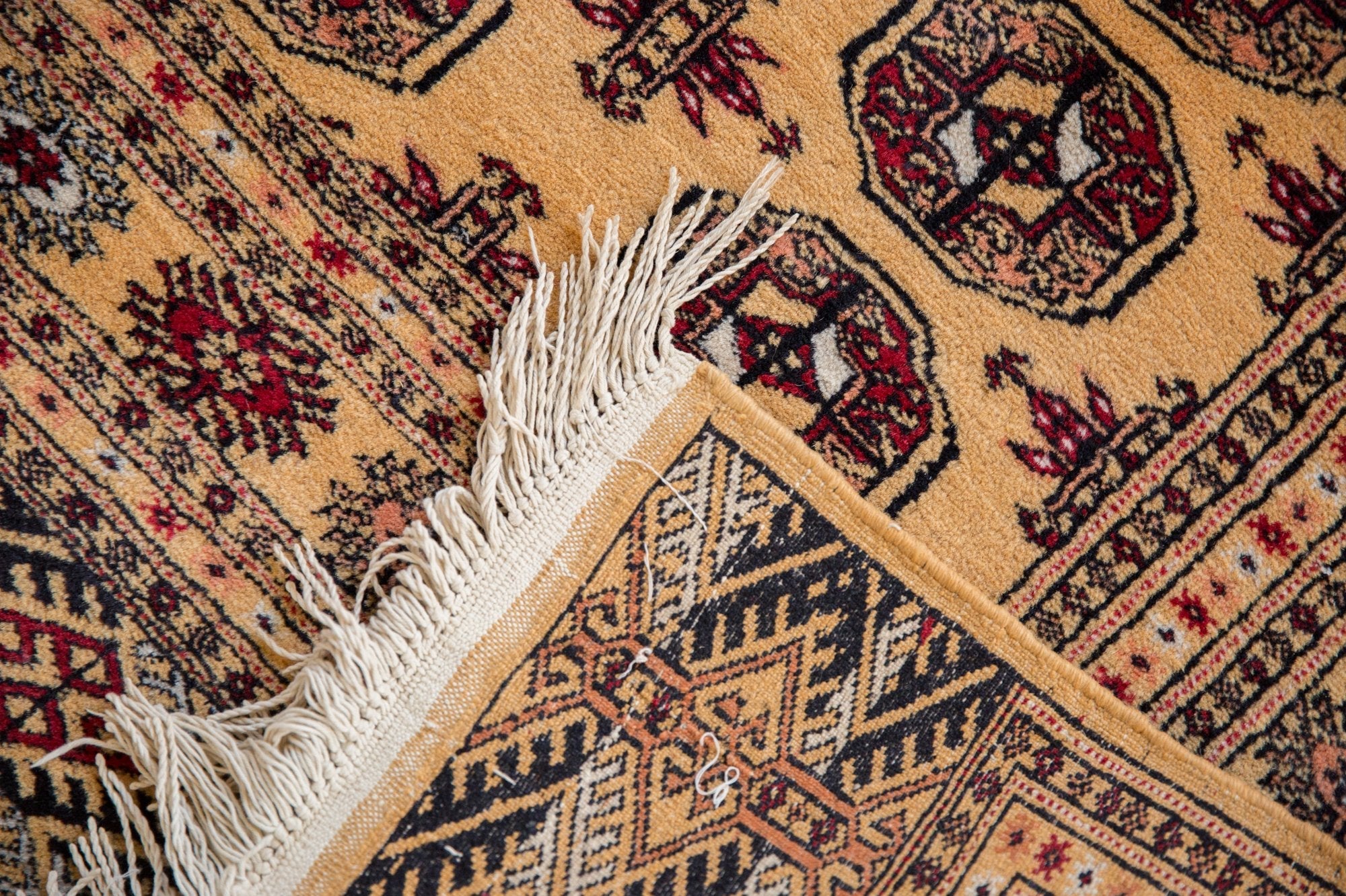 4x6.5 Vintage Pakistani Bokhara Design Rug - Image 9