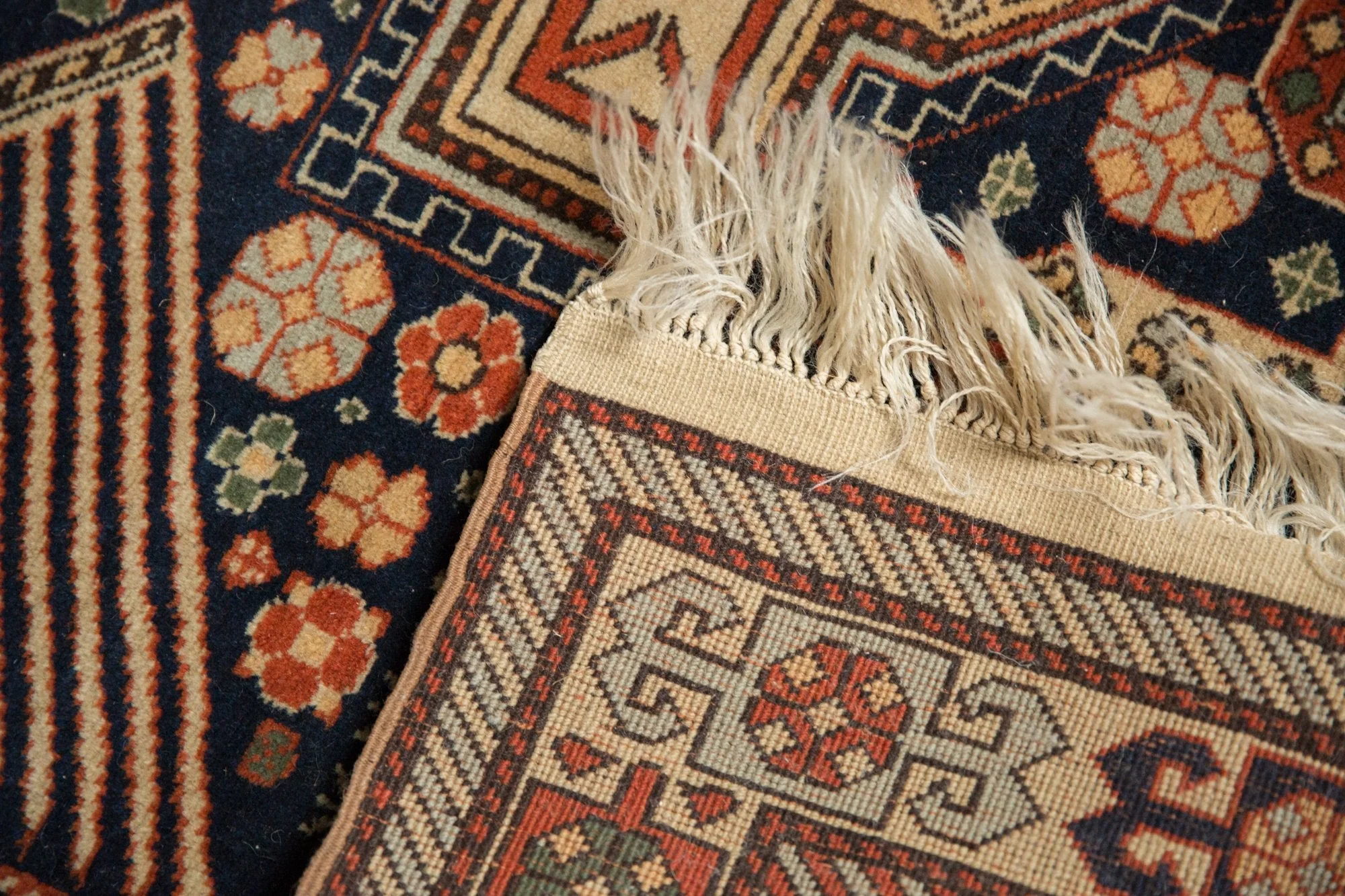 4x6.5 Vintage Romanian Akstafa Design Rug - Image 11