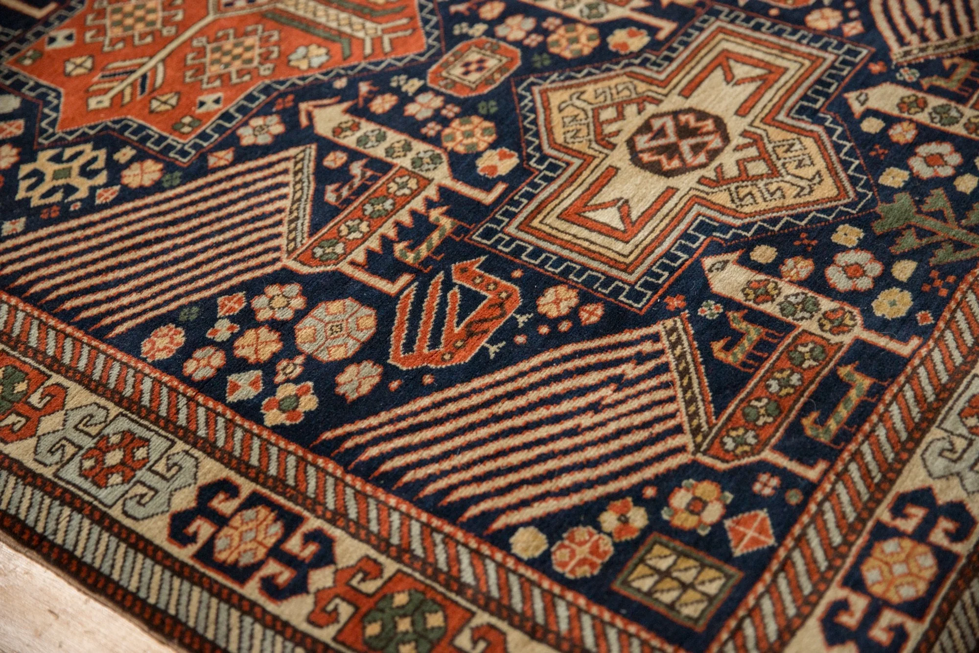 4x6.5 Vintage Romanian Akstafa Design Rug - Image 4